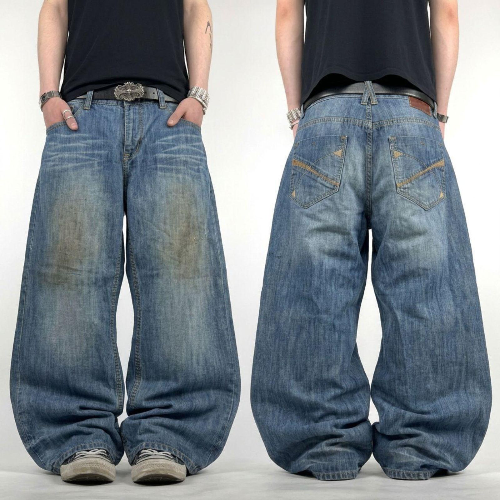 Ecko Unltd. × JNCO × Vintage Vintage y2k baggy wide leg ecko unltd archive faded jeans Size US 38 / EU 54 - 1 Thumbnail