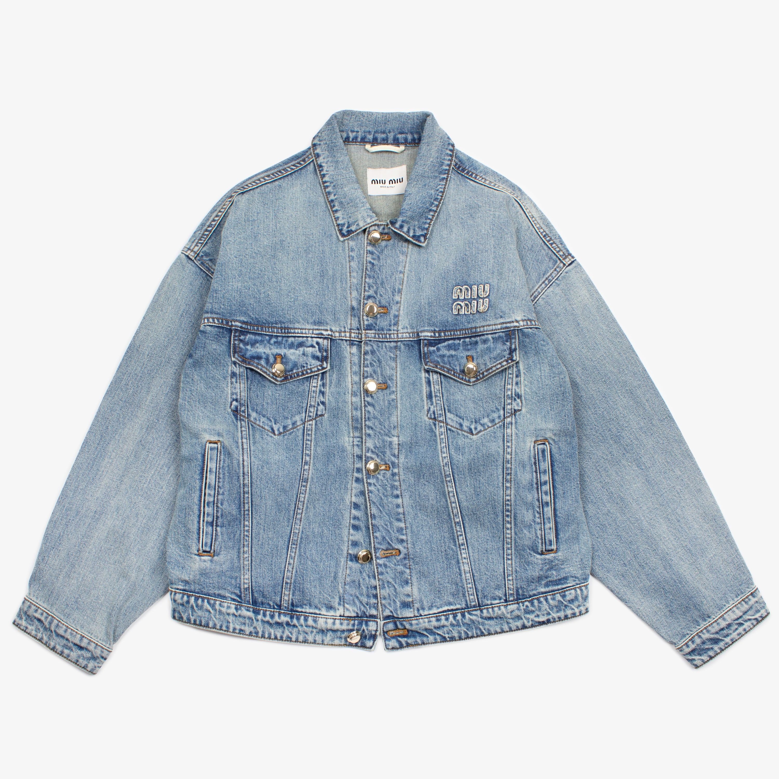 Miu Miu MIU MIU DENIM TRUCKER JACKET Size US L / EU 52-54 / 3 - 2 Thumbnail
