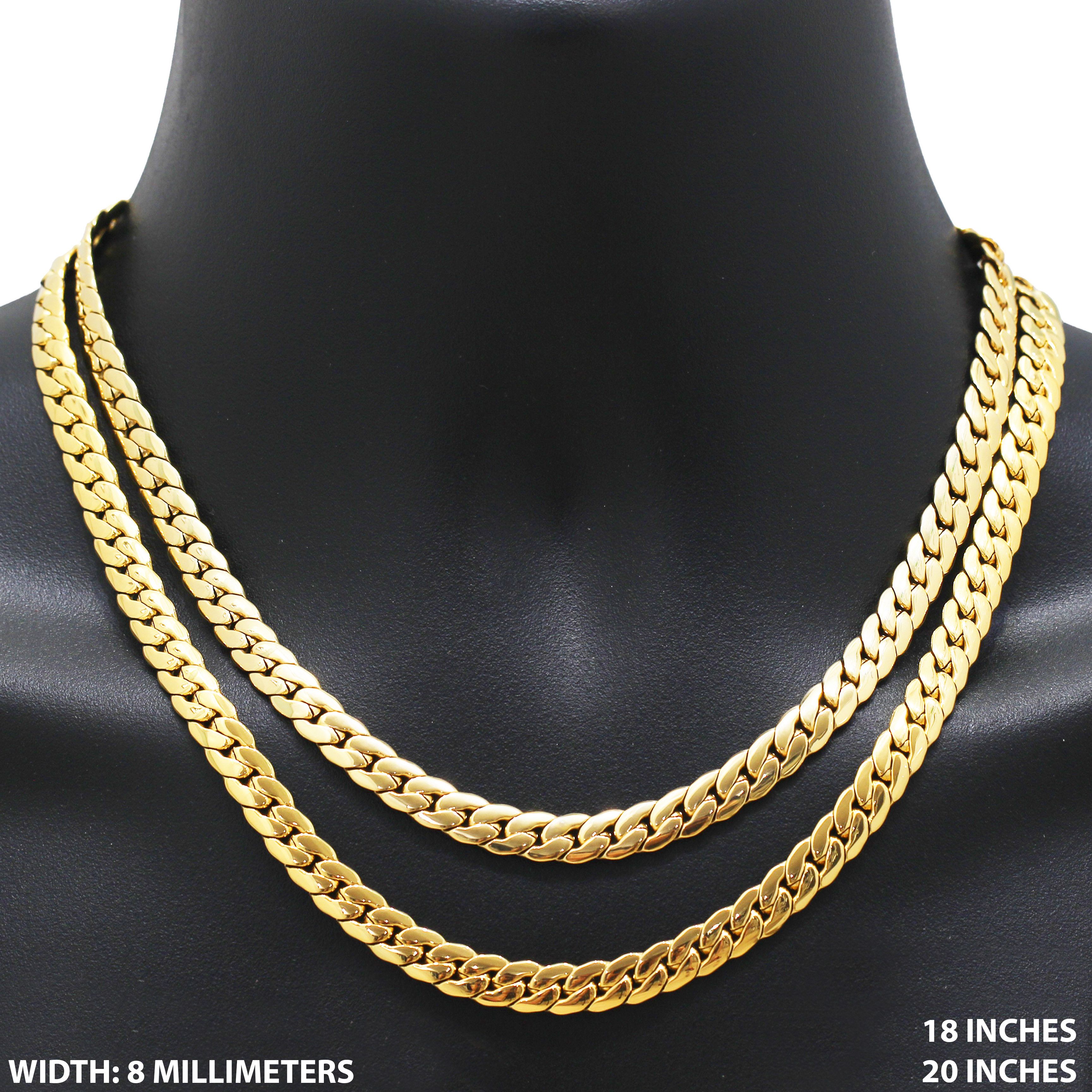 Other 316L SS 18k GP 8mm Miami Cuban Link Chain Necklace 24" Size ONE SIZE - 1 Thumbnail