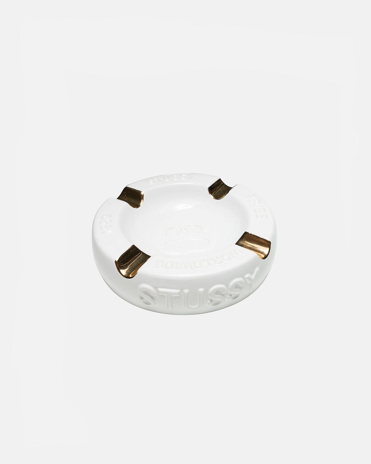 STÜSSY SS-LINK CIGAR ASHTRAY in CERAMIC WHITE/GOLD