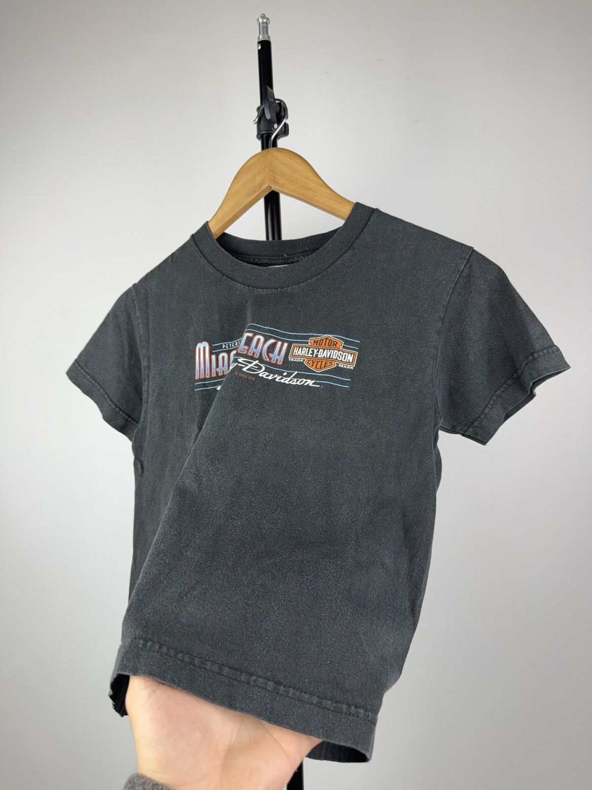 Harley Davidson Vintage 00s Harley-Davidson biker Miami Beach Graphic Tee Size XS / US 0-2 / IT 36-38 - 3 Thumbnail