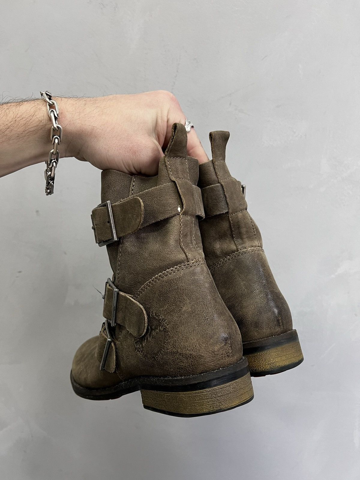Designer × Vintage VINTAGE BELTED 90s leather avant garde boots y2k rare Size US 7.5 / EU 40-41 - 6 Thumbnail