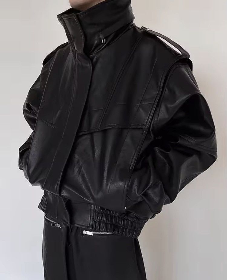 Japanese Brand 🏍️ Premium Black PU Leather Biker Jacket – Moto Core 2026 Size US L / EU 52-54 / 3 - 8 Thumbnail