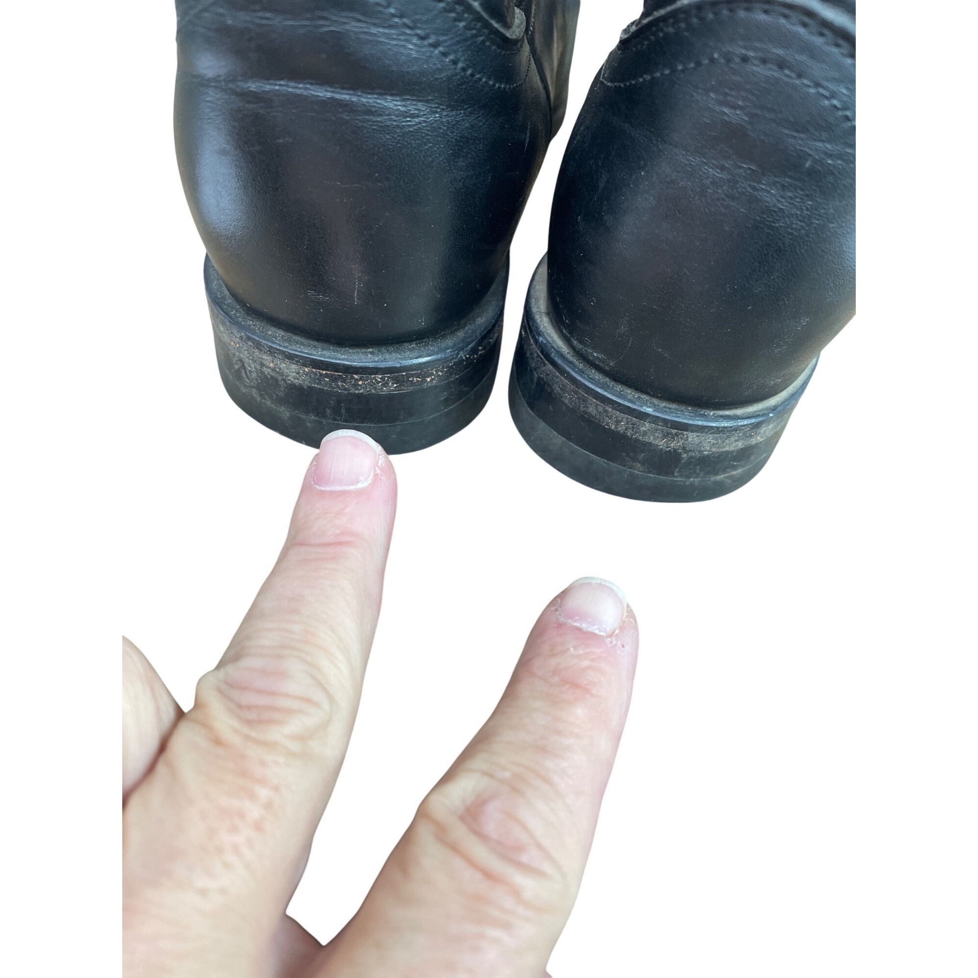 Justin Justin Boots Mens Black Leather Mid Calf Western Boots Sz 7. Size US 7.5 / EU 40-41 - 11 Thumbnail