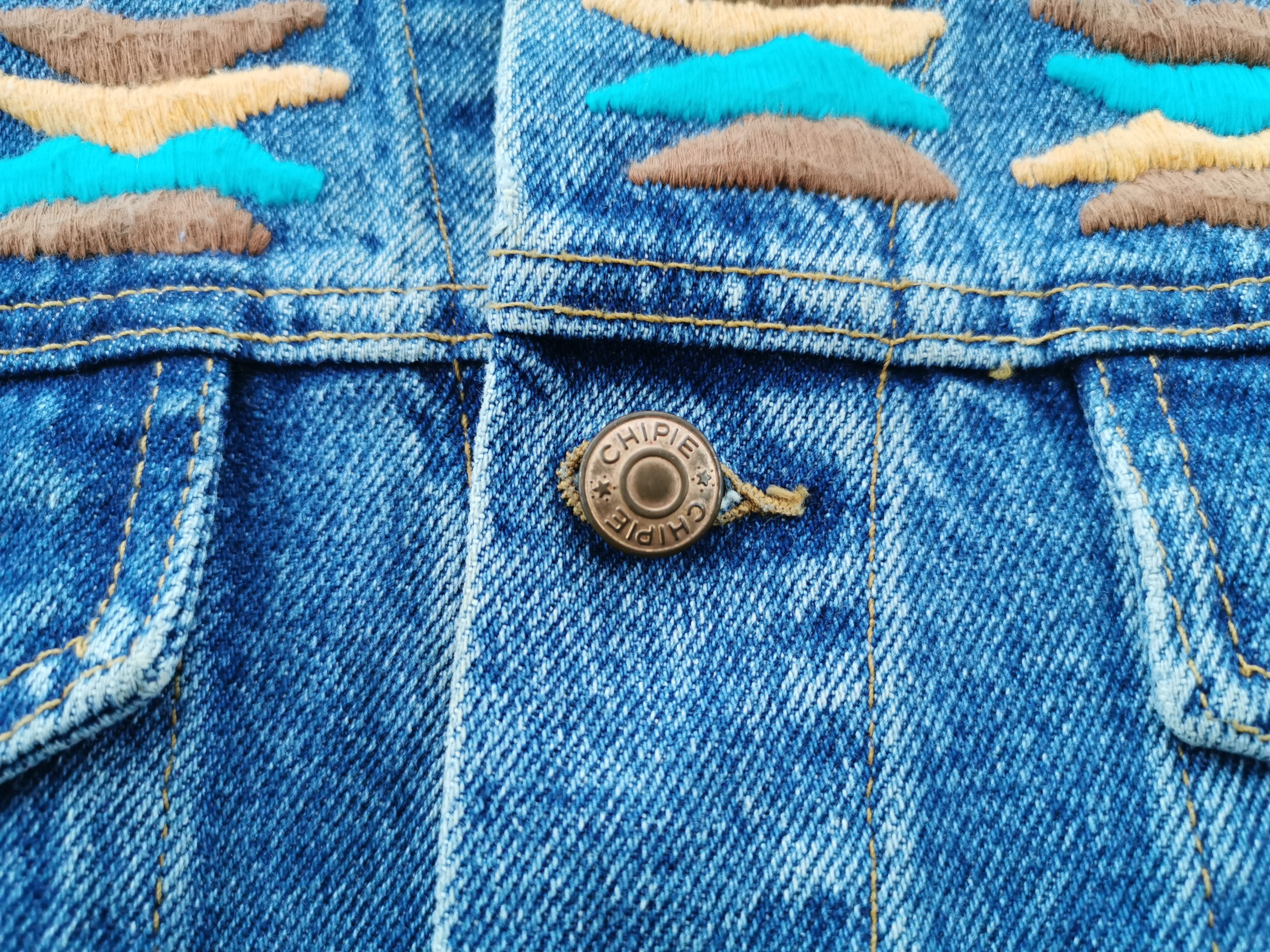 Vintage Vintage 80s Chipie Embroidered Denim Jacket Made In Japan Size US L / EU 52-54 / 3 - 5 Thumbnail