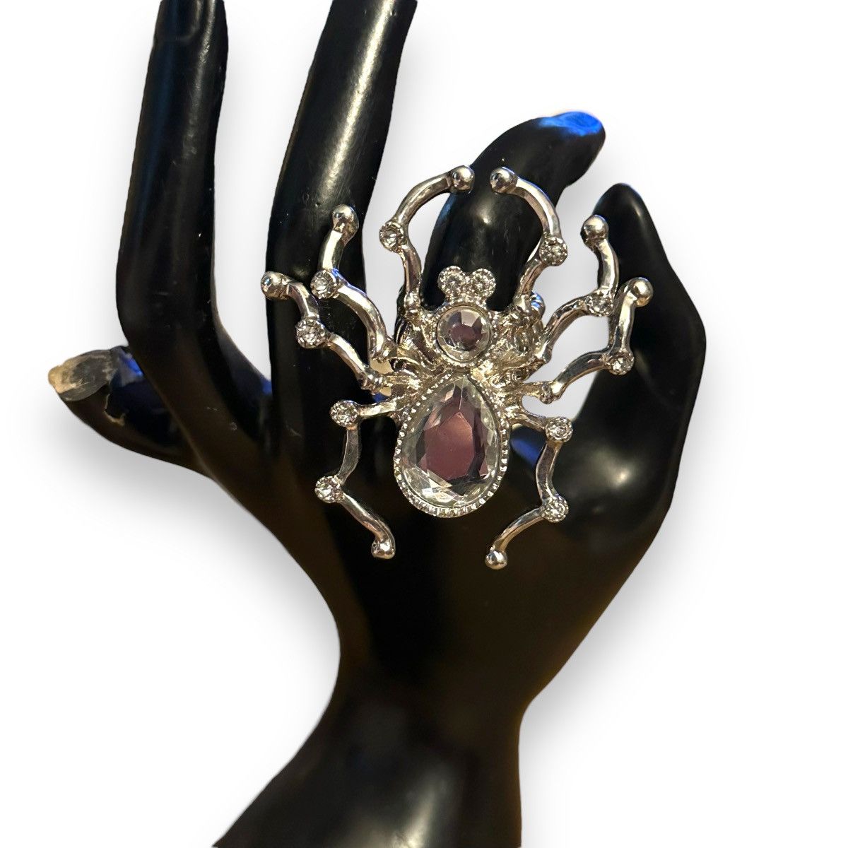 Other Silver tone rhinestone spider stretch ring Size ONE SIZE - 2 Thumbnail