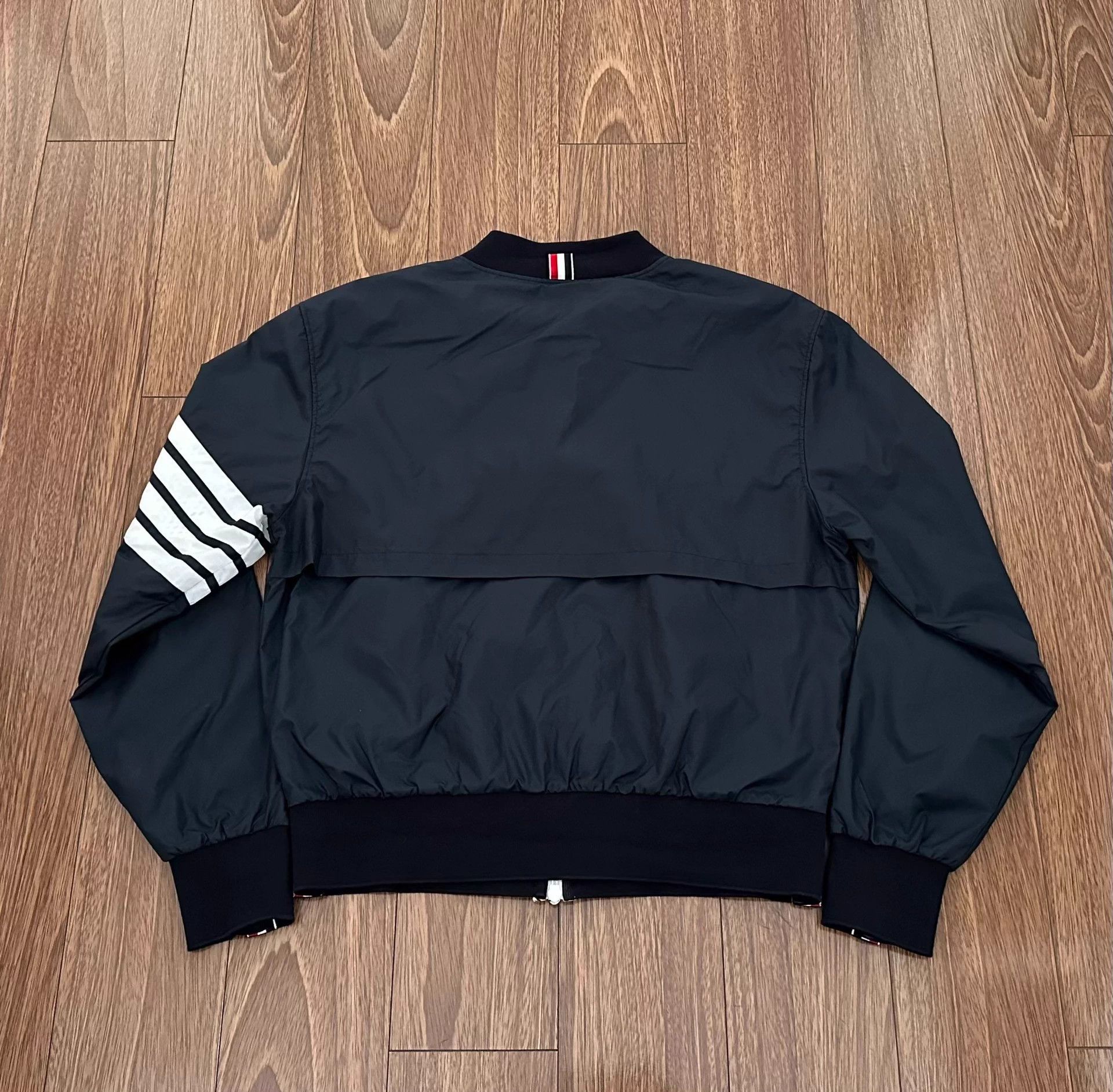 Thom Browne Thom Browne Nylon 4-Bar Stripe Baseball Jacket Size 3 Size US L / EU 52-54 / 3 - 2 Thumbnail