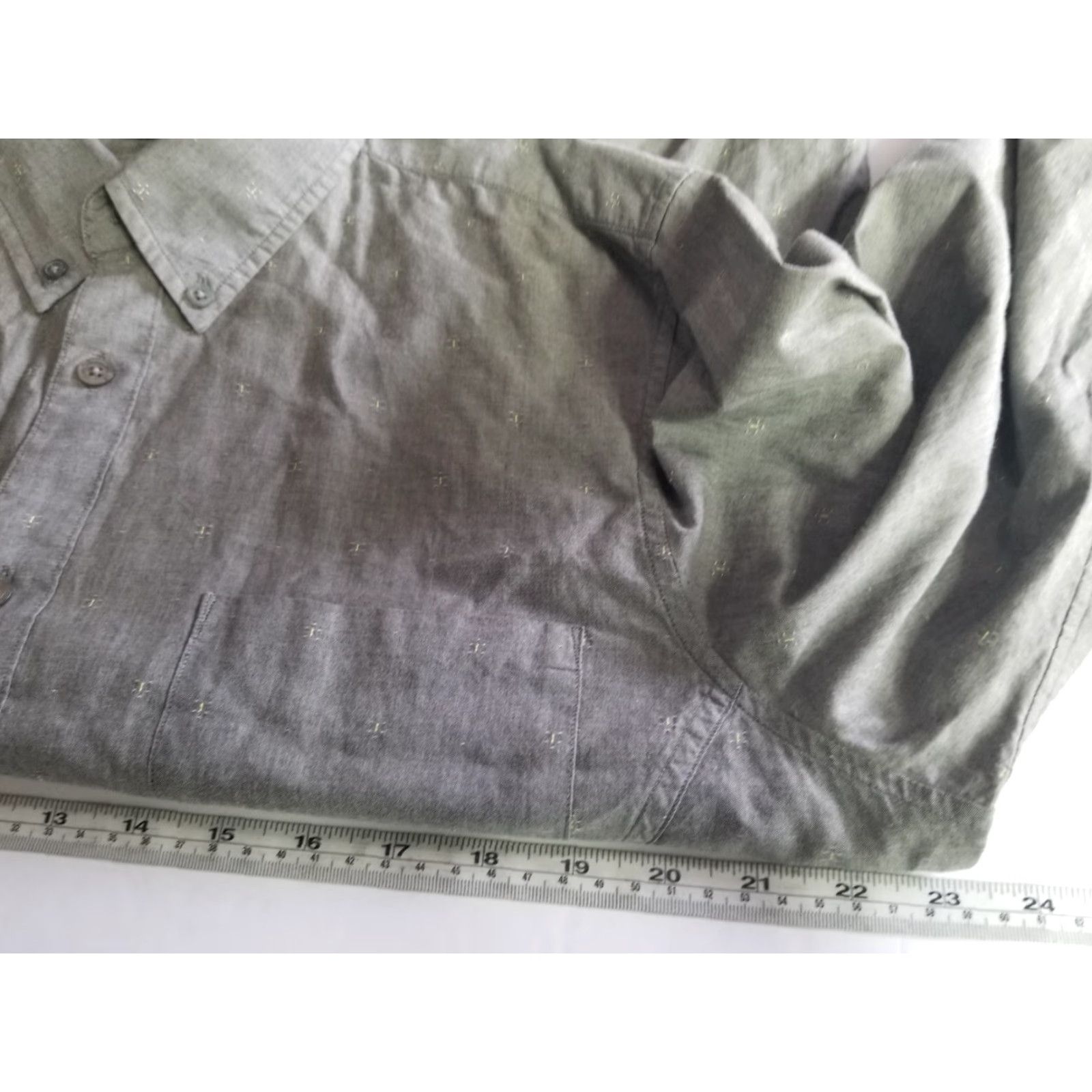 John Varvatos John Varvatos Shirt Mens Large Button-Up Gray Dress Casual Long Sleeve Old? Size US L / EU 52-54 / 3 - 4 Thumbnail