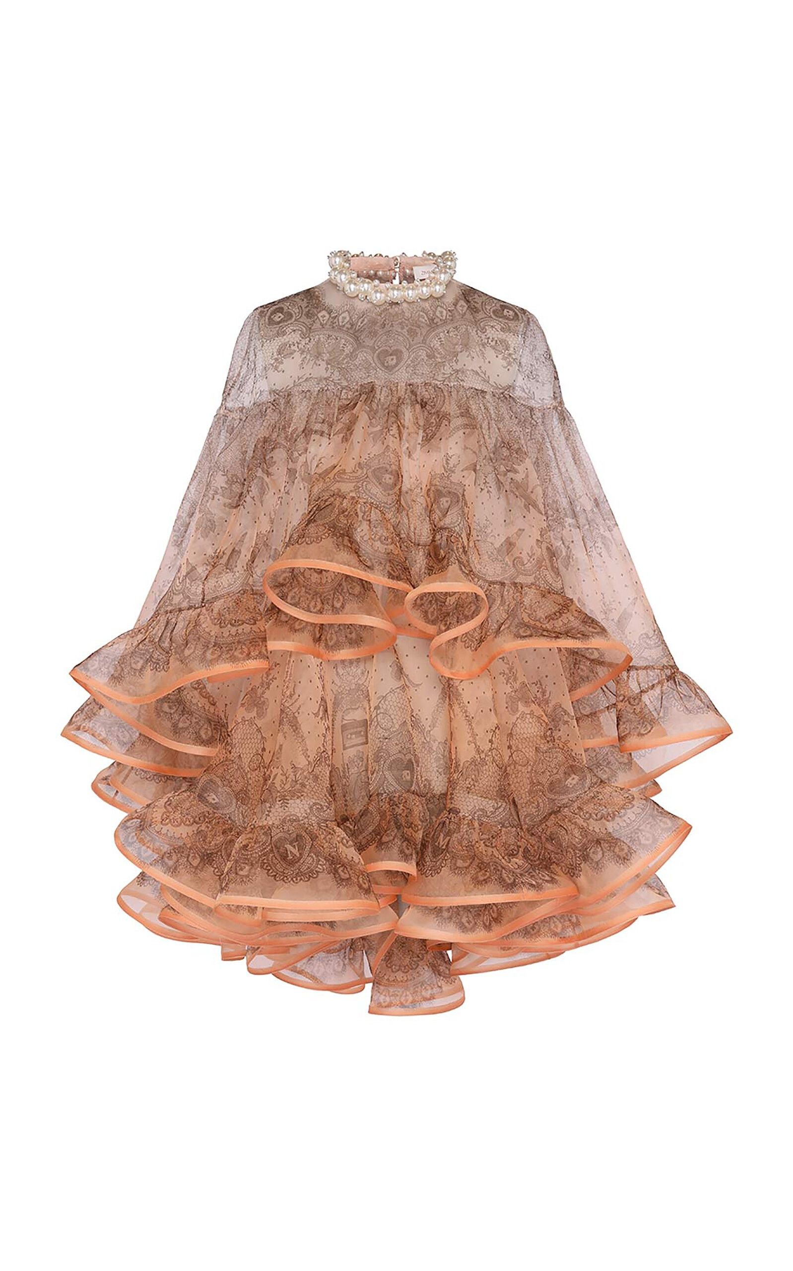 oc11z1025 Crush Embellished Silk Mini Dress in Multicolor