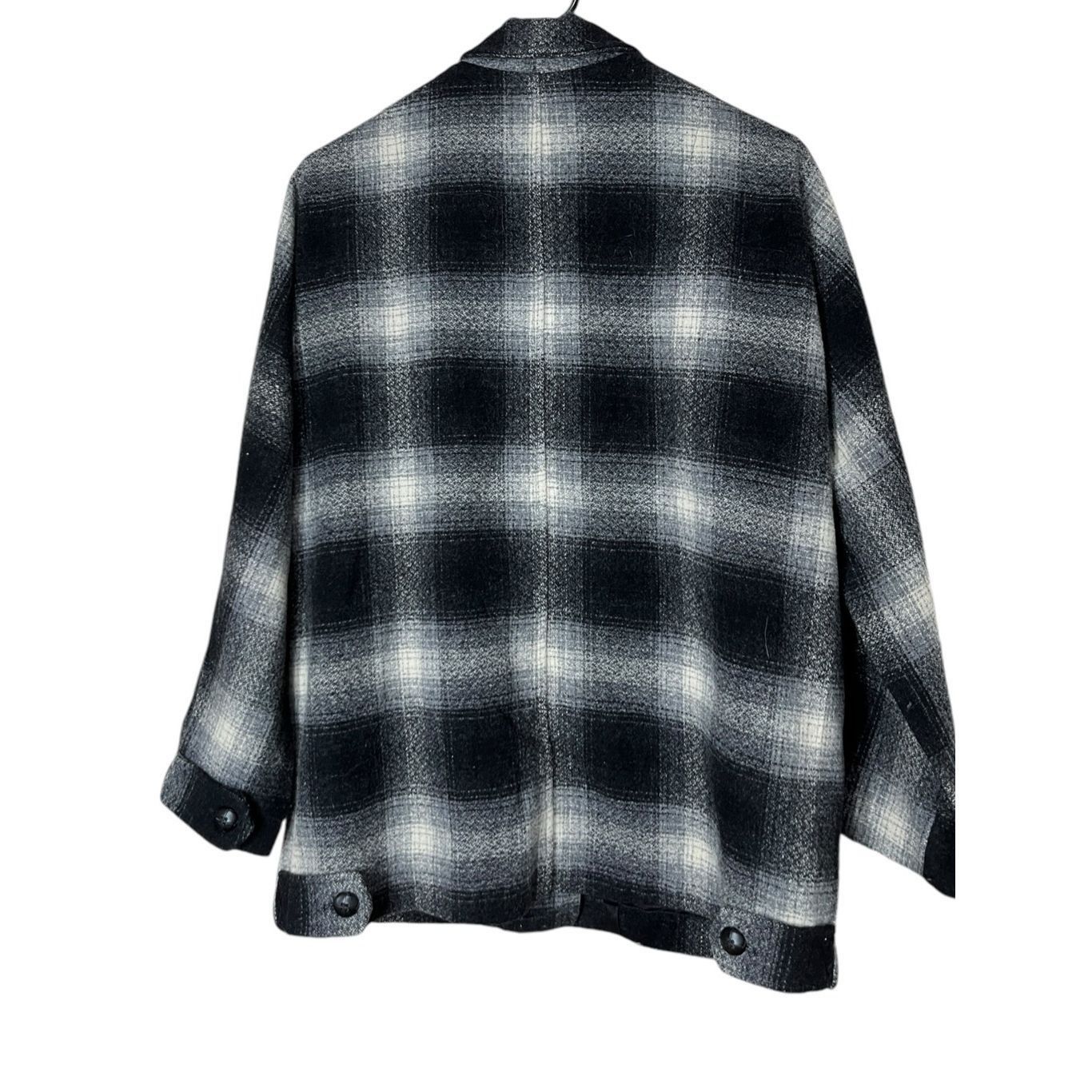 Other Vintage Harris/Wallace Petites Black Plaid Wool Blend Shacke Size XS / US 0-2 / IT 36-38 - 9 Thumbnail