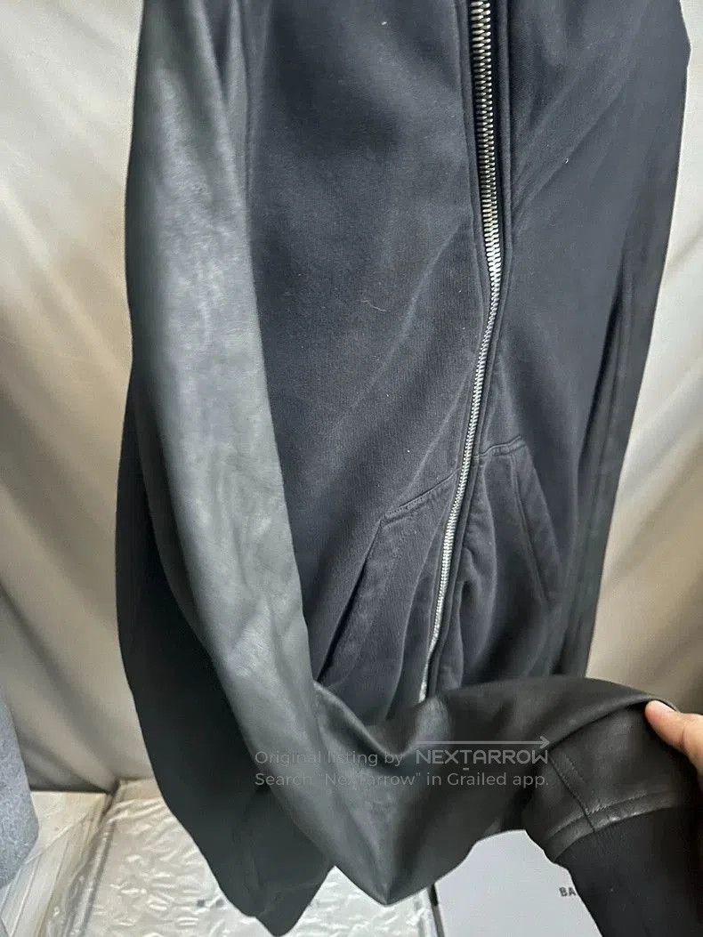 Rick Owens Rick Owens leather sleeve wizard hoodie . Size US S / EU 44-46 / 1 - 3 Thumbnail