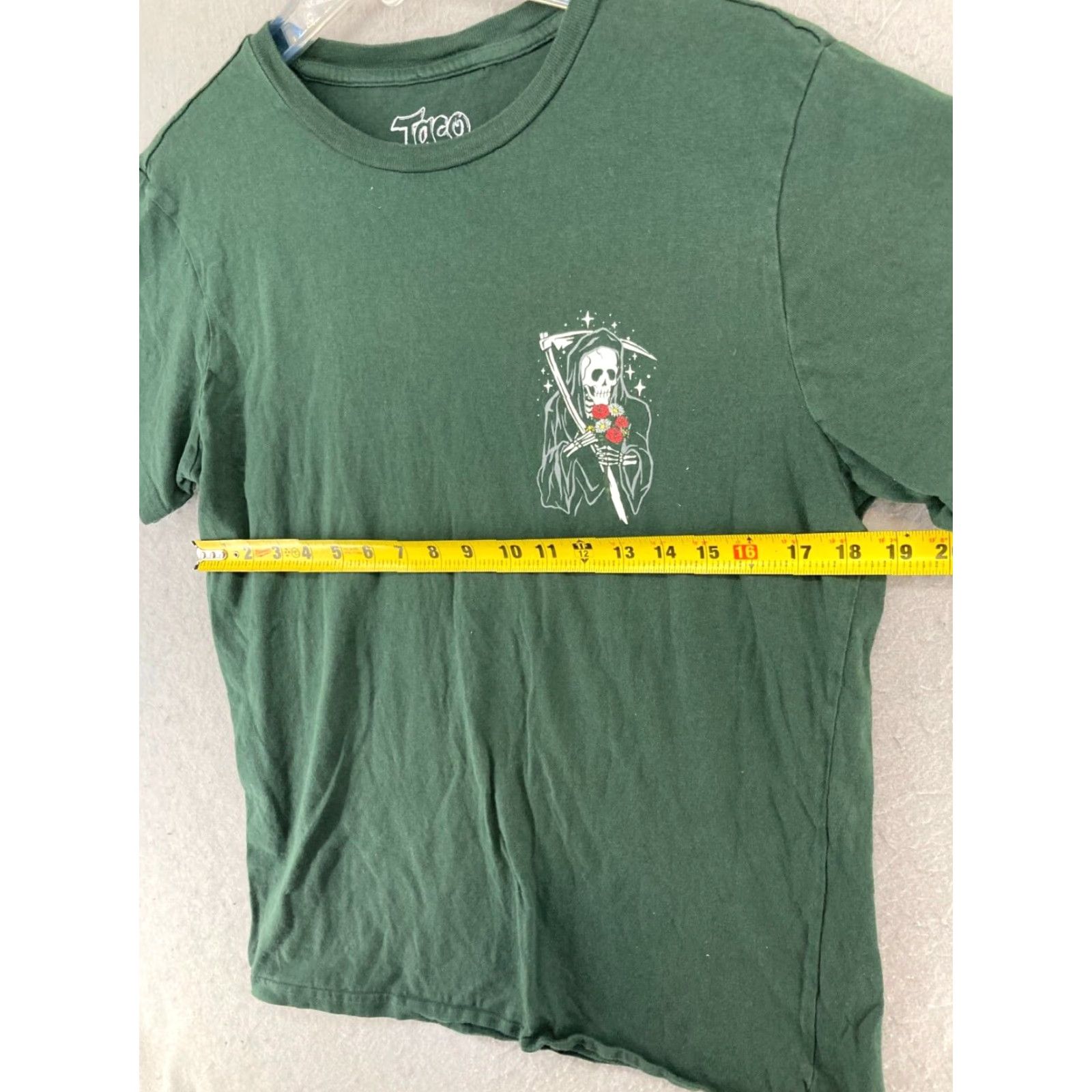 Vintage Taco Tuesday Mens T-Shirt Medium Green Rose Skeleton Graphic Cotton Retro 2020s Size US M / EU 48-50 / 2 - 2 Thumbnail