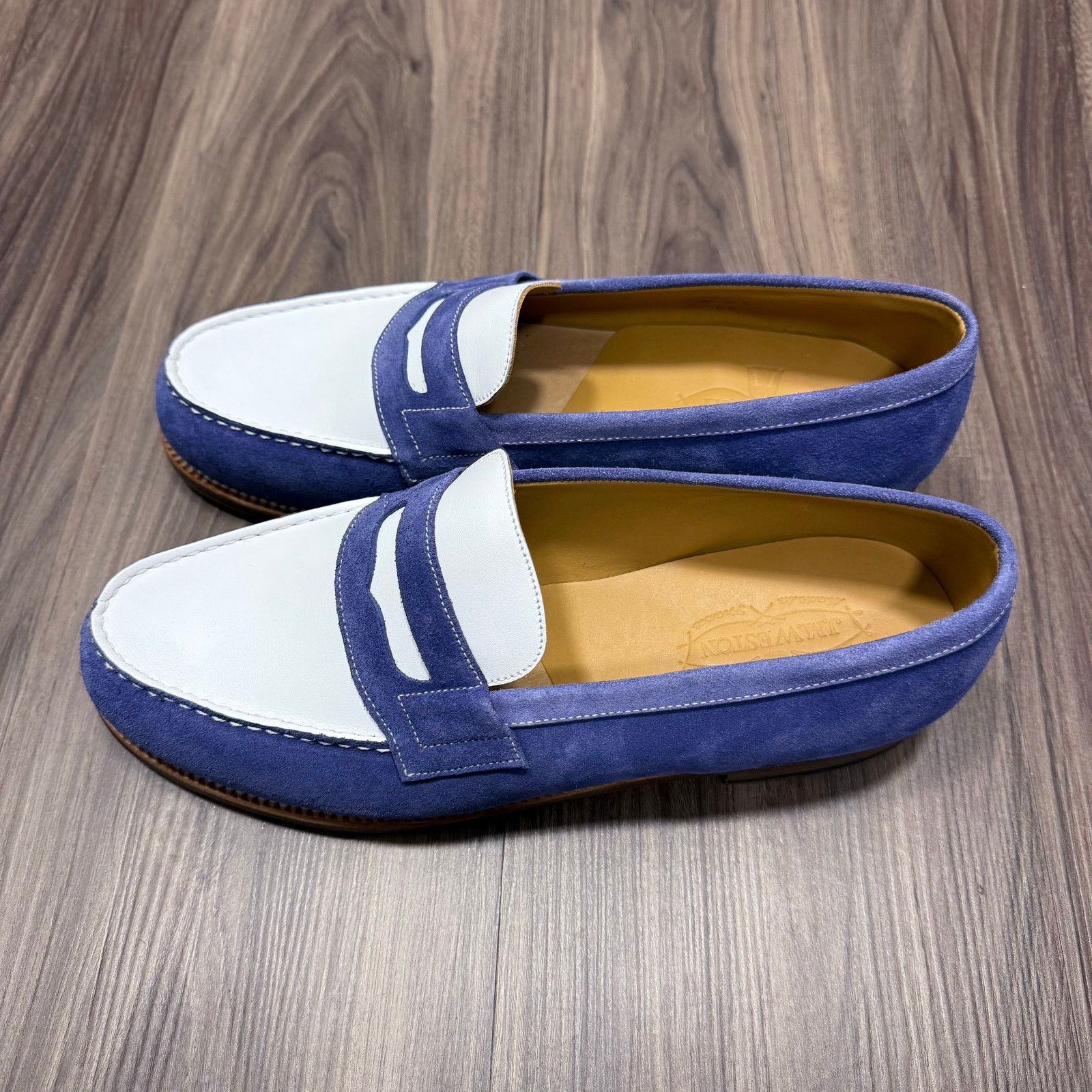 J.M. Weston JM Weston 180 Blue & White Penny Loafers Size 9.5US / 8.5UK Size US 9.5 / EU 42-43 - 2 Thumbnail