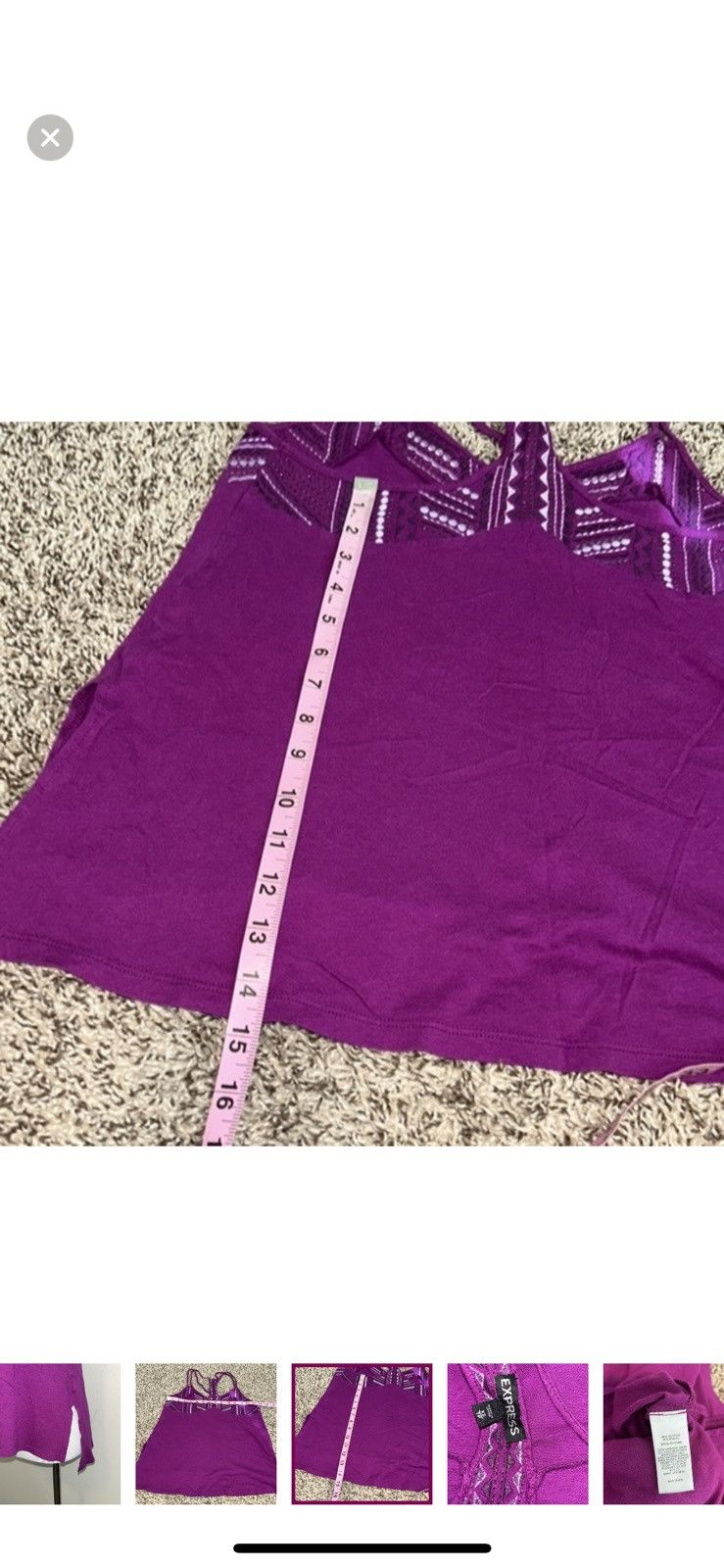 Express Express XS purple embroidered tank top Size XS / US 0-2 / IT 36-38 - 5 Thumbnail