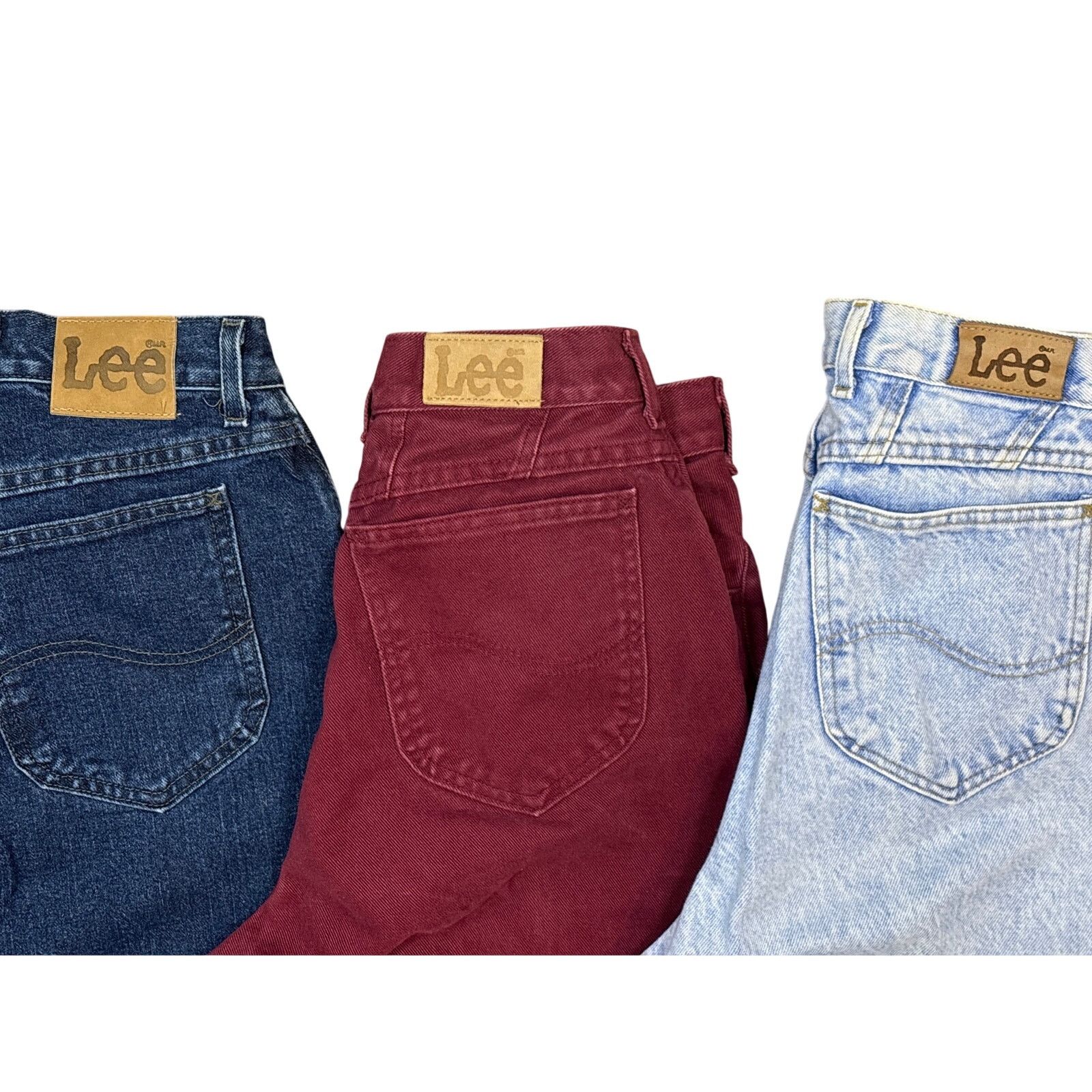 Lee Vintage 90s Lee mom Jean Bundle (3) Blue Burgundy 12 L Size 34" / US 12 / IT 48 - 2 Thumbnail