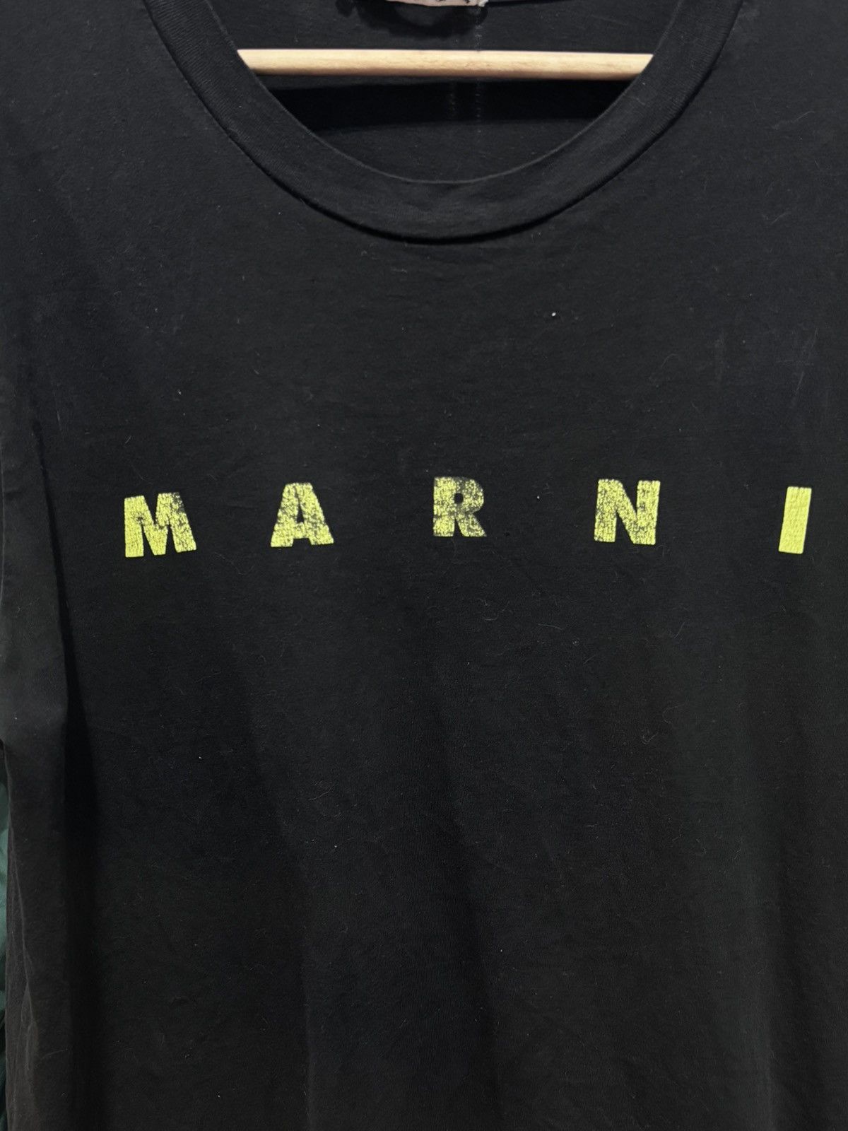 Marni Marni Black/Yellow Spellout Tee Size US L / EU 52-54 / 3 - 2 Thumbnail