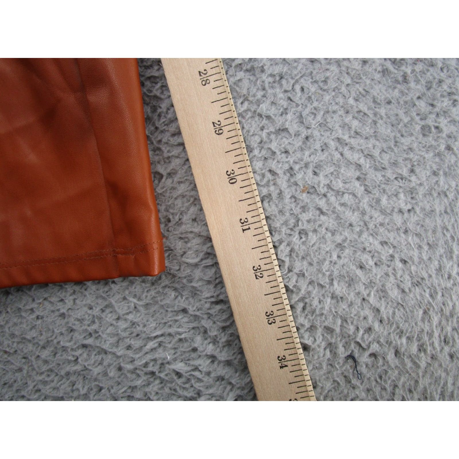 Vintage Who What Wear Women's Vegan Leather Skirt Size S Cognac Brown Maxi Fall Tiered Size 28" / US 6 / IT 42 - 6 Thumbnail