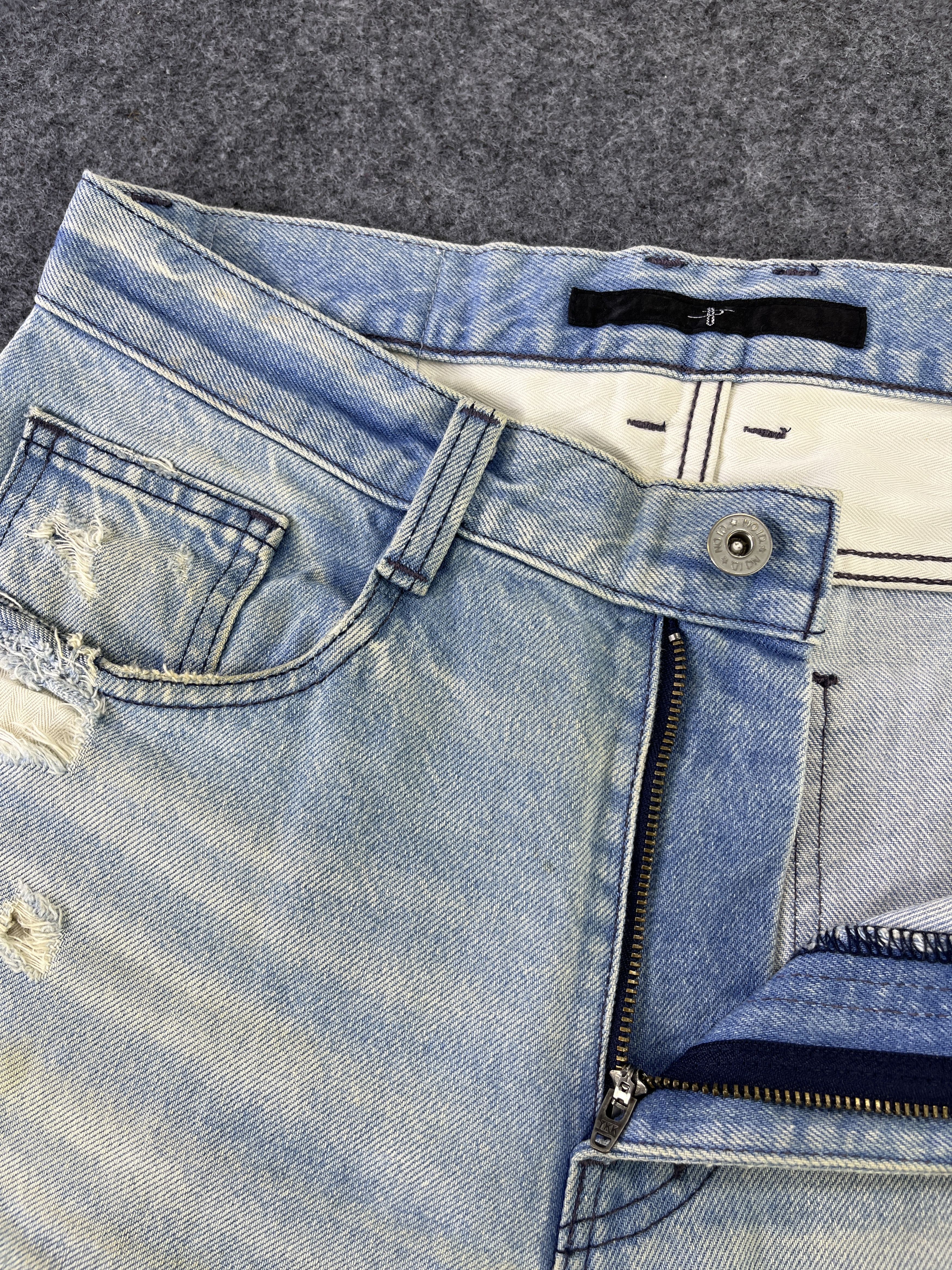 Japanese Brand NO ID Distressed Jeans Red Line Denim - J835 Size 32" / US 10 / IT 46 - 14 Thumbnail