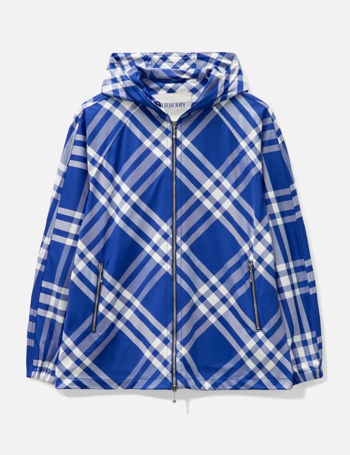 🧥 Burberry Check Nylon Hooded Jacket – Sz S – BNWT