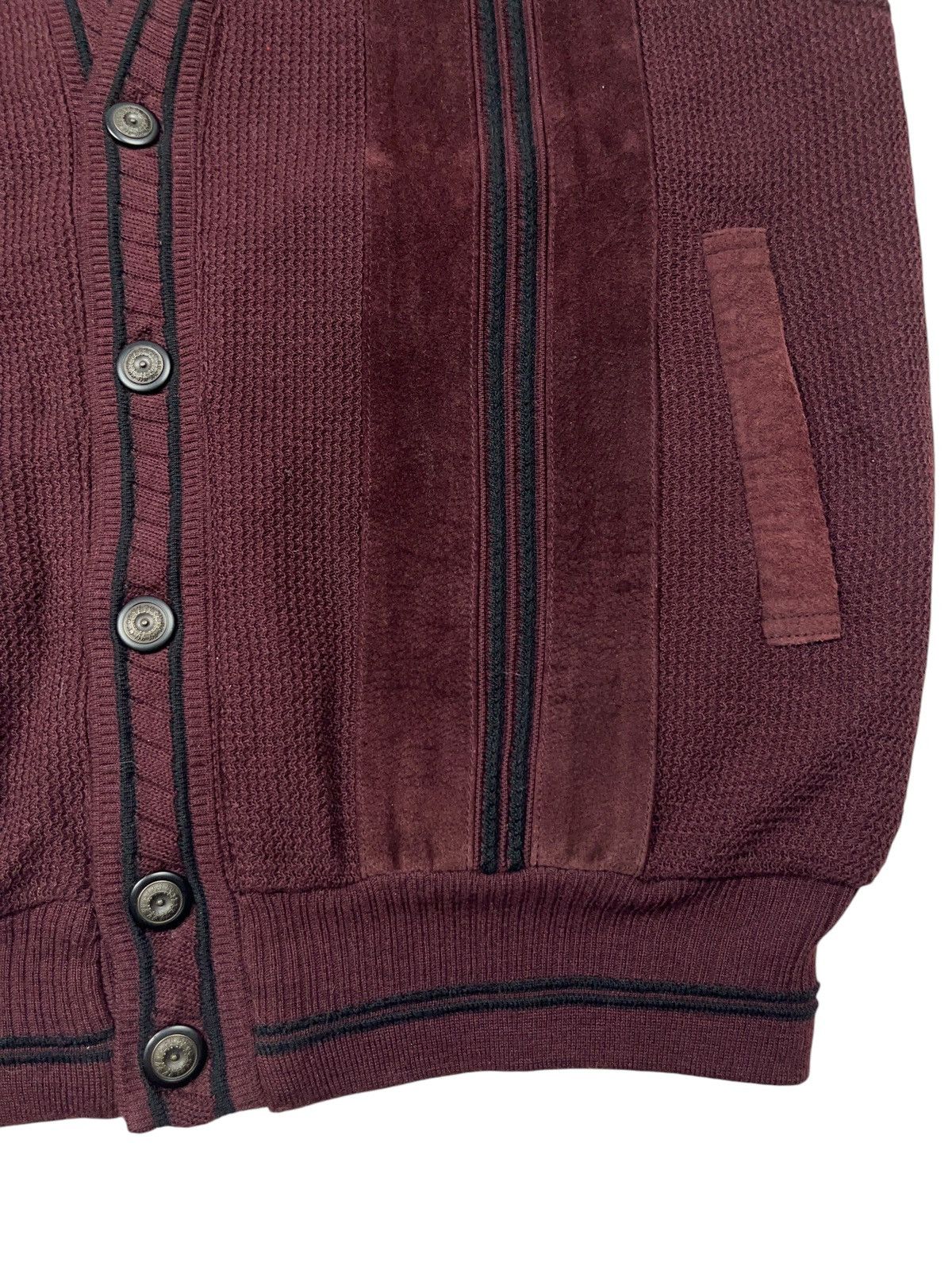 Vintage Vintage Heavy Knit Wool/Suede Vest Cardigan 90s Size US L / EU 52-54 / 3 - 4 Thumbnail