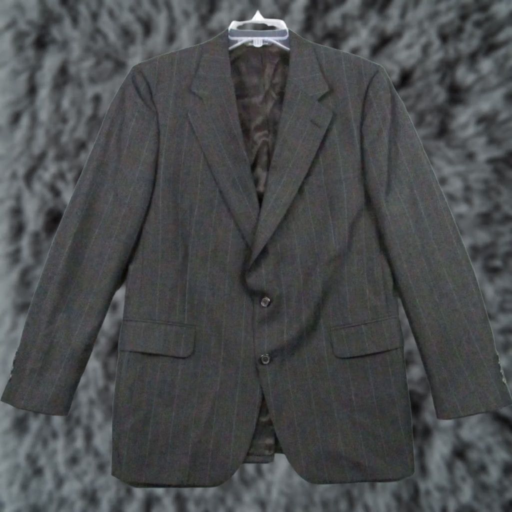 Vintage VINTAGE Kingsridge Blazer Sport Coat Men 40R Gray Pinstripe Made in USA Size 40R - 1 Thumbnail