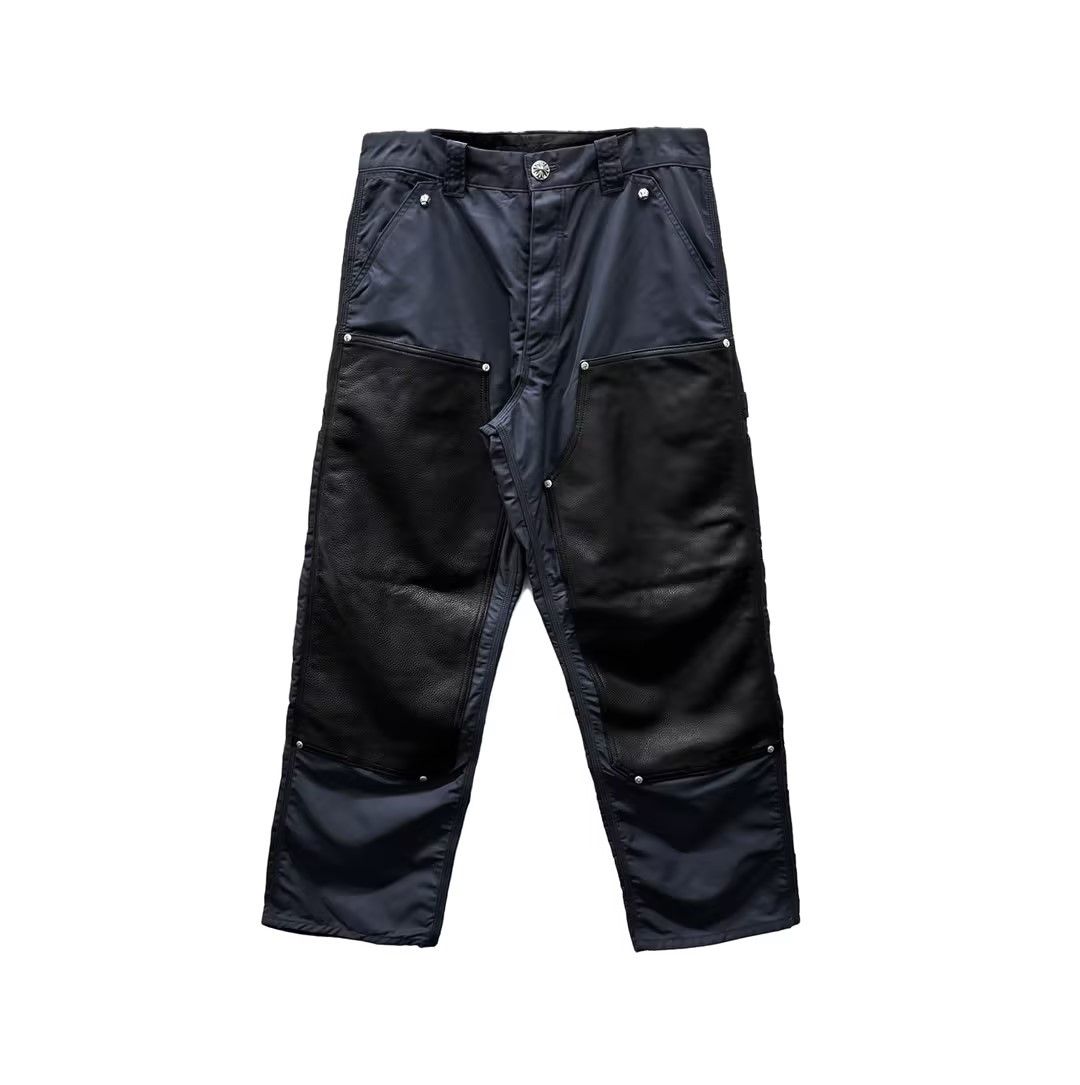 Chrome Hearts Chrome Hearts Navy Leather Double Knee Carpenter Pants Size US 34 / EU 50 - 1 Thumbnail