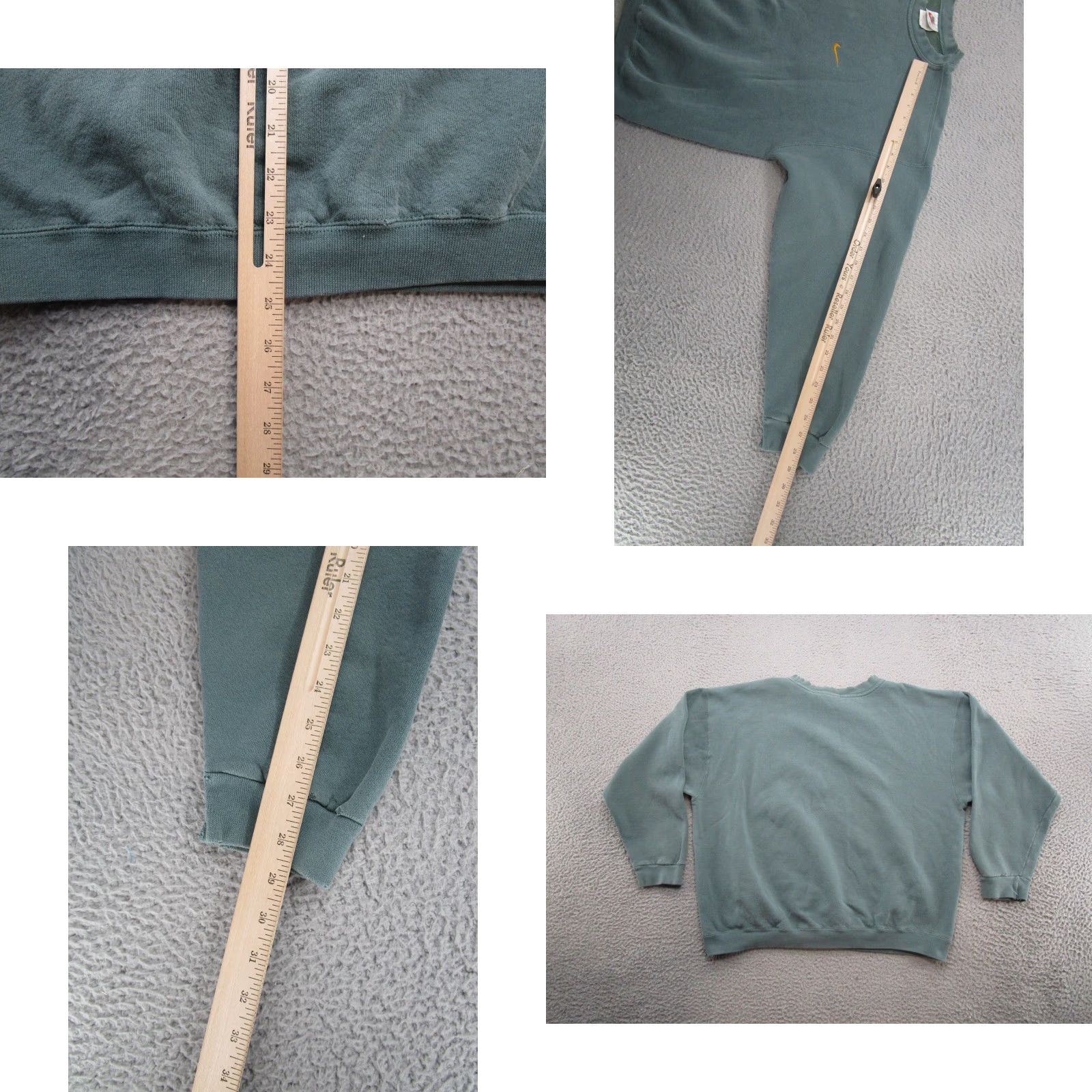 Nike VINTAGE Nike White Tag USA Made Swoosh Pullover Sweatshirt Size XL Green 90s Mens Hoodie Sweatshirt Skater 90s Nike Size US XL / EU 56 / 4 - 8 Thumbnail