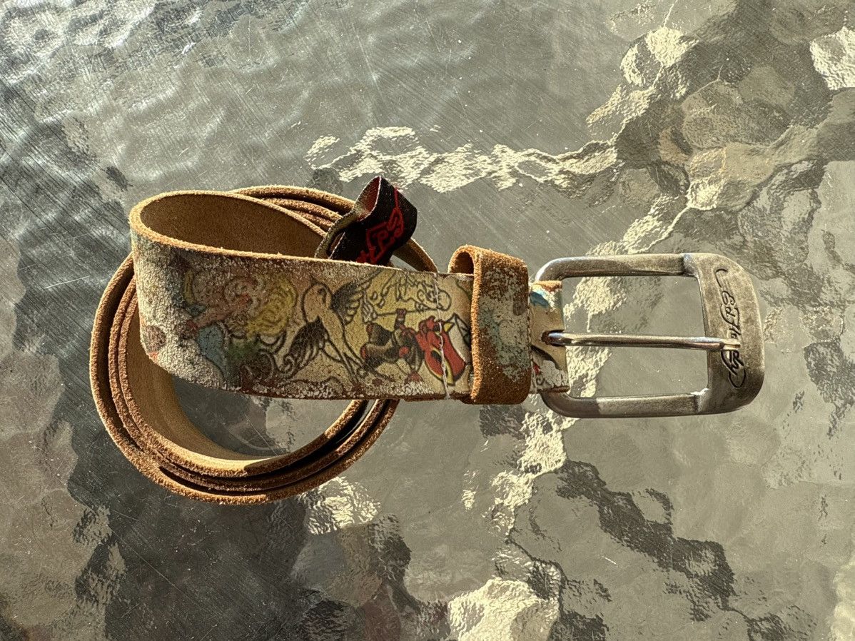 Ed Hardy Vintage-Style Leather Belt – Tattoo Print – 110 cm Size ONE SIZE - 2 Thumbnail