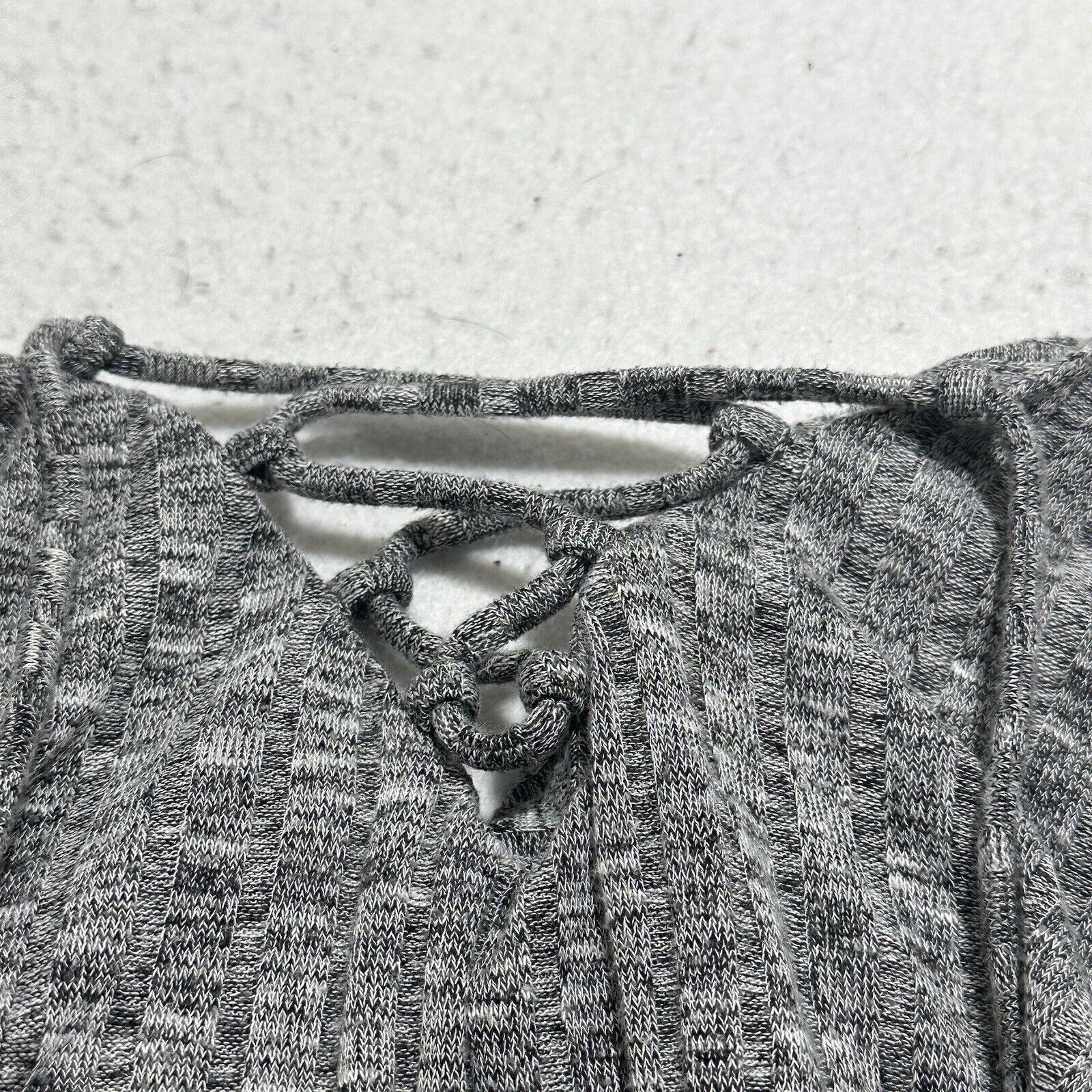 Target Basics Ava & Viv 1X Gray Short Sleeve T Shirt Ribbed Tie Neckline Size XL / US 12-14 / IT 48-50 - 10 Thumbnail