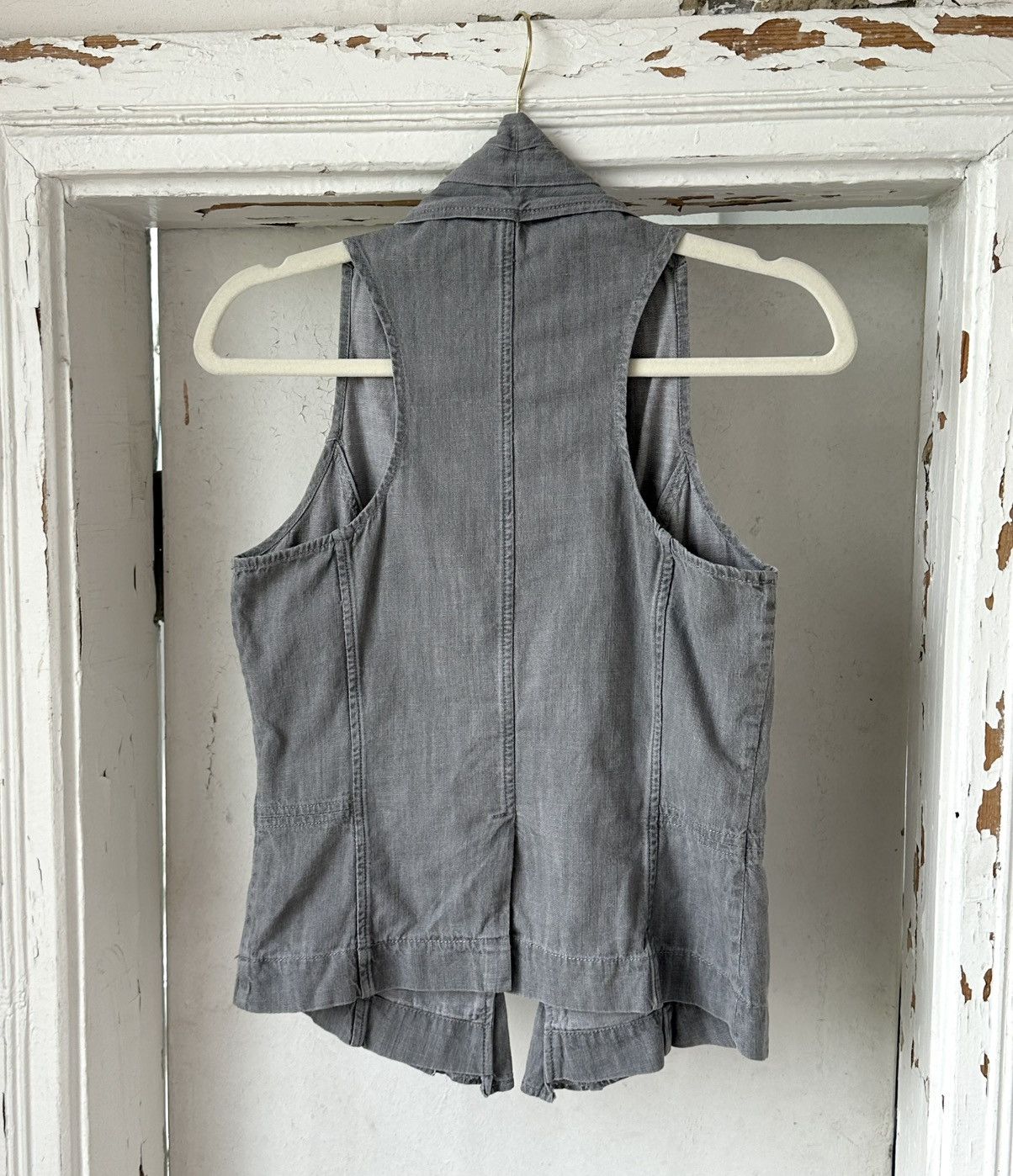 If Six Was Nine Vintage Washed GrayZip Denim Top Size M / US 6-8 / IT 42-44 - 5 Thumbnail