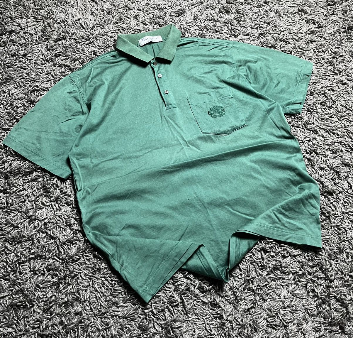 Burberry Burberry Vintage Crest Logo Pocket Polo – Emerald Green Size US L / EU 52-54 / 3 - 1 Thumbnail