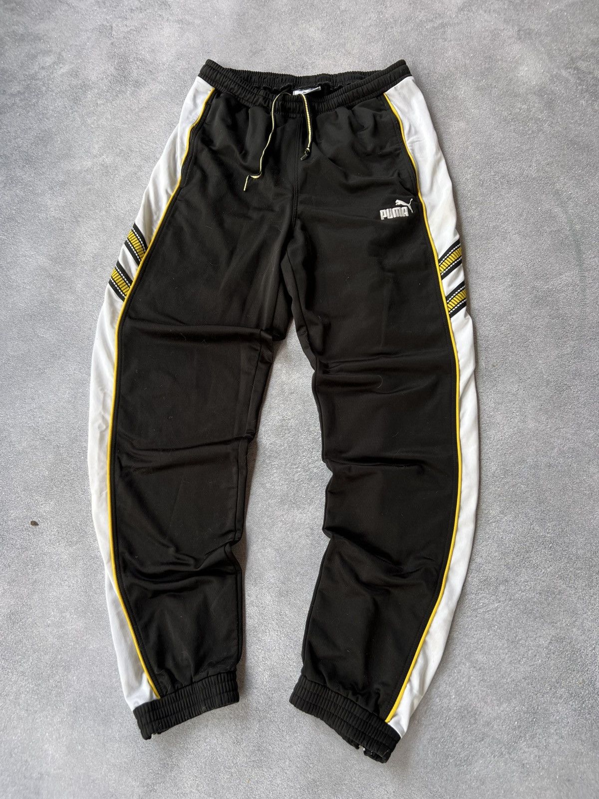 Puma 🐾 Vintage Puma Track Pants L — Black / Side Stripes / Zip Cu Size US 34 / EU 50 - 2 Thumbnail