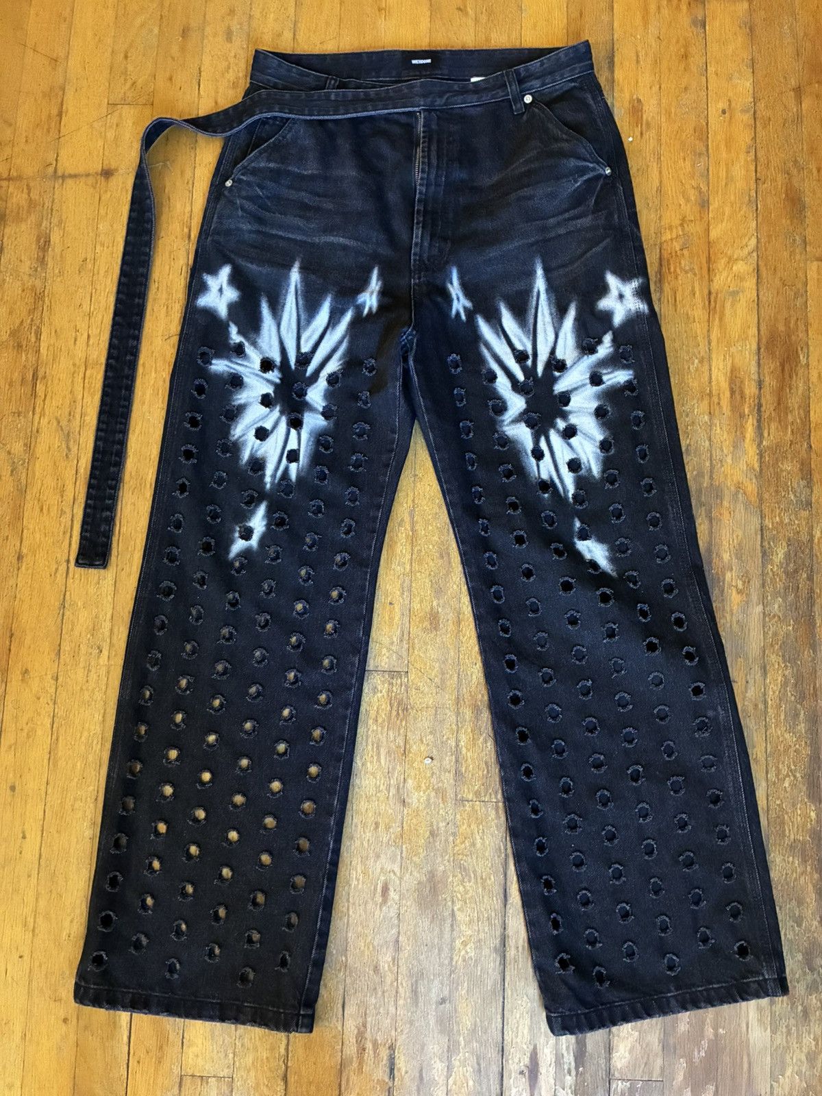 WE11DONE We11done Black Cut-Outs Jeans Size US 34 / EU 50 - 1 Thumbnail