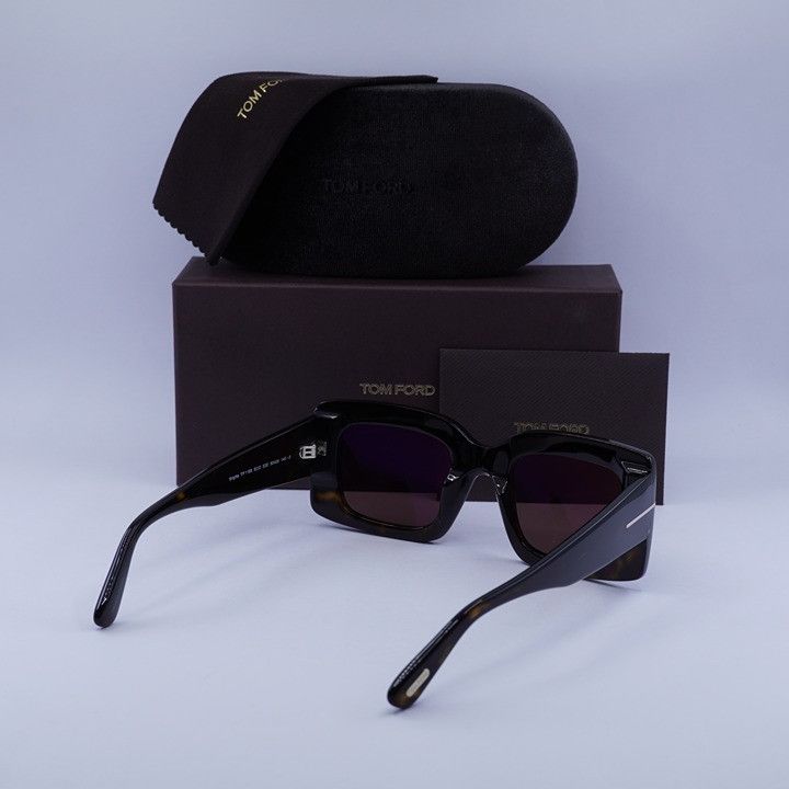 Tom Ford Tom Ford Brigitta FT1188 52E Sunglasses Havana Rectangle Size ONE SIZE - 10 Thumbnail