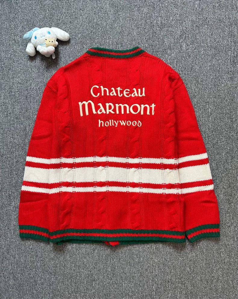 Gucci GucciRed back embroidered slogan knitted cardigan jacket 25 Size US XS / EU 42 / 0 - 2 Thumbnail