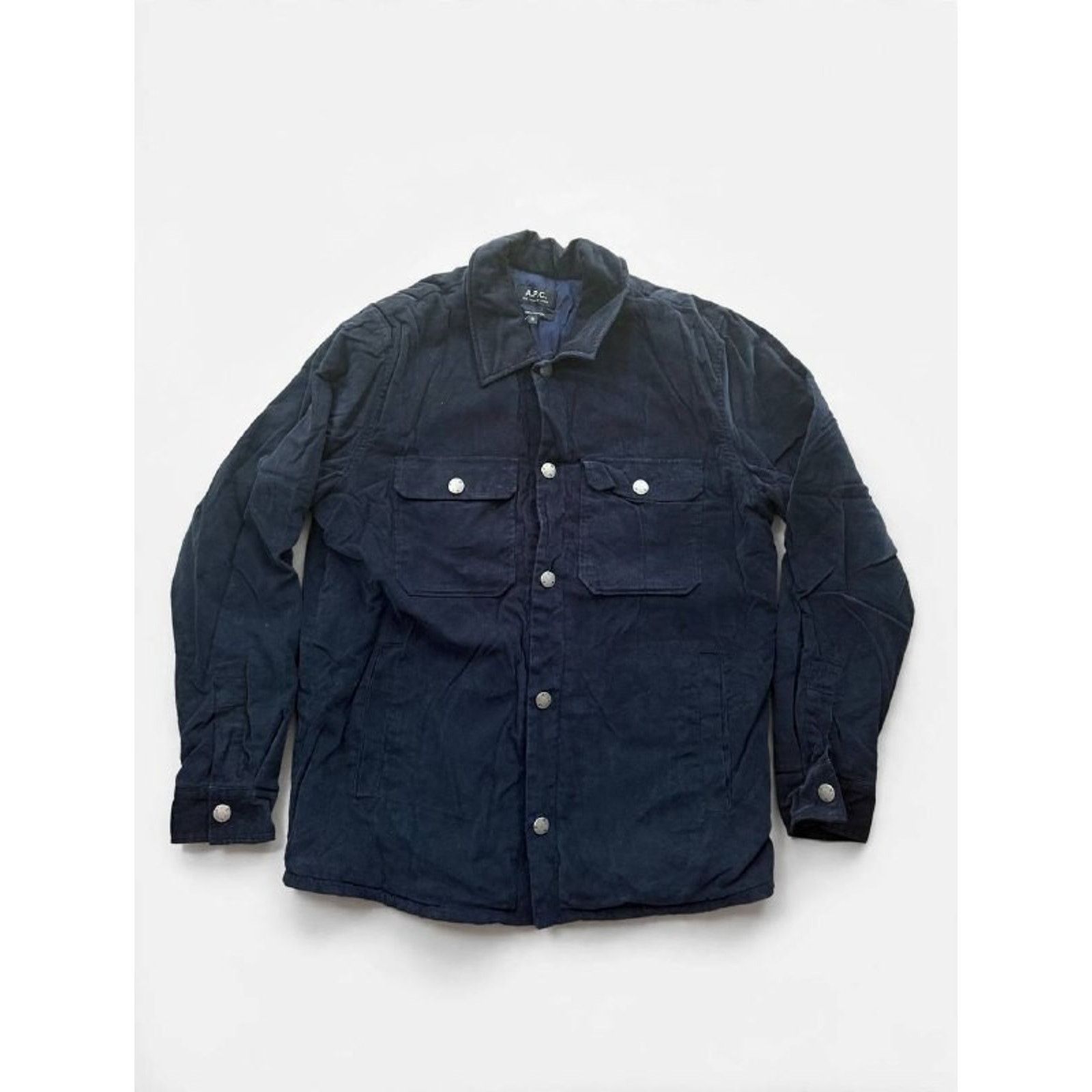 A.P.C. A.P.C. Men's Alex Corduroy Quilted Shirt Jacket dark blue Size US M / EU 48-50 / 2 - 1 Thumbnail