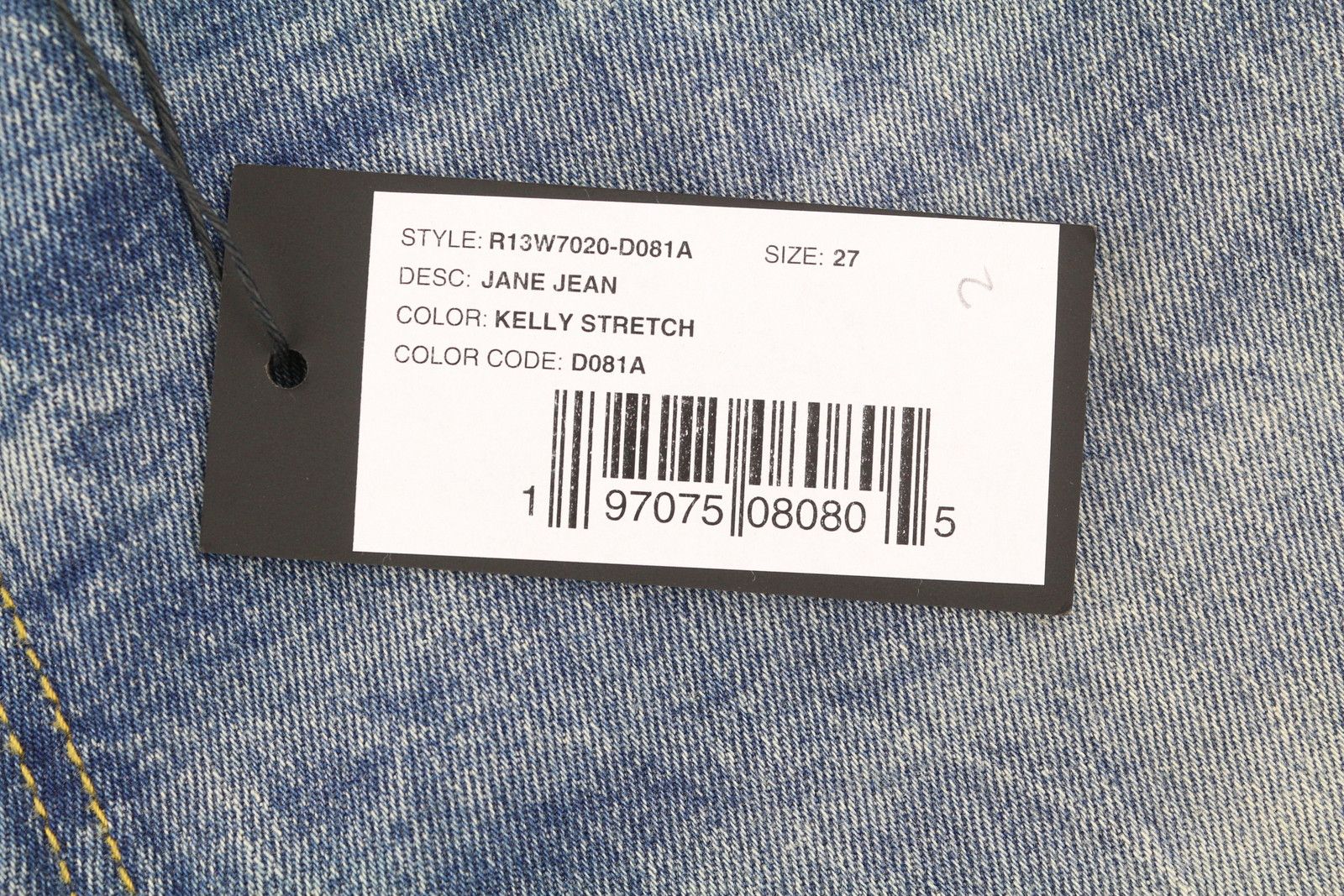 R13 JANE 27 Kelly Stretch Flared Washed Faded Zip 85429 Size 27" / US 4 / IT 40 - 7 Thumbnail