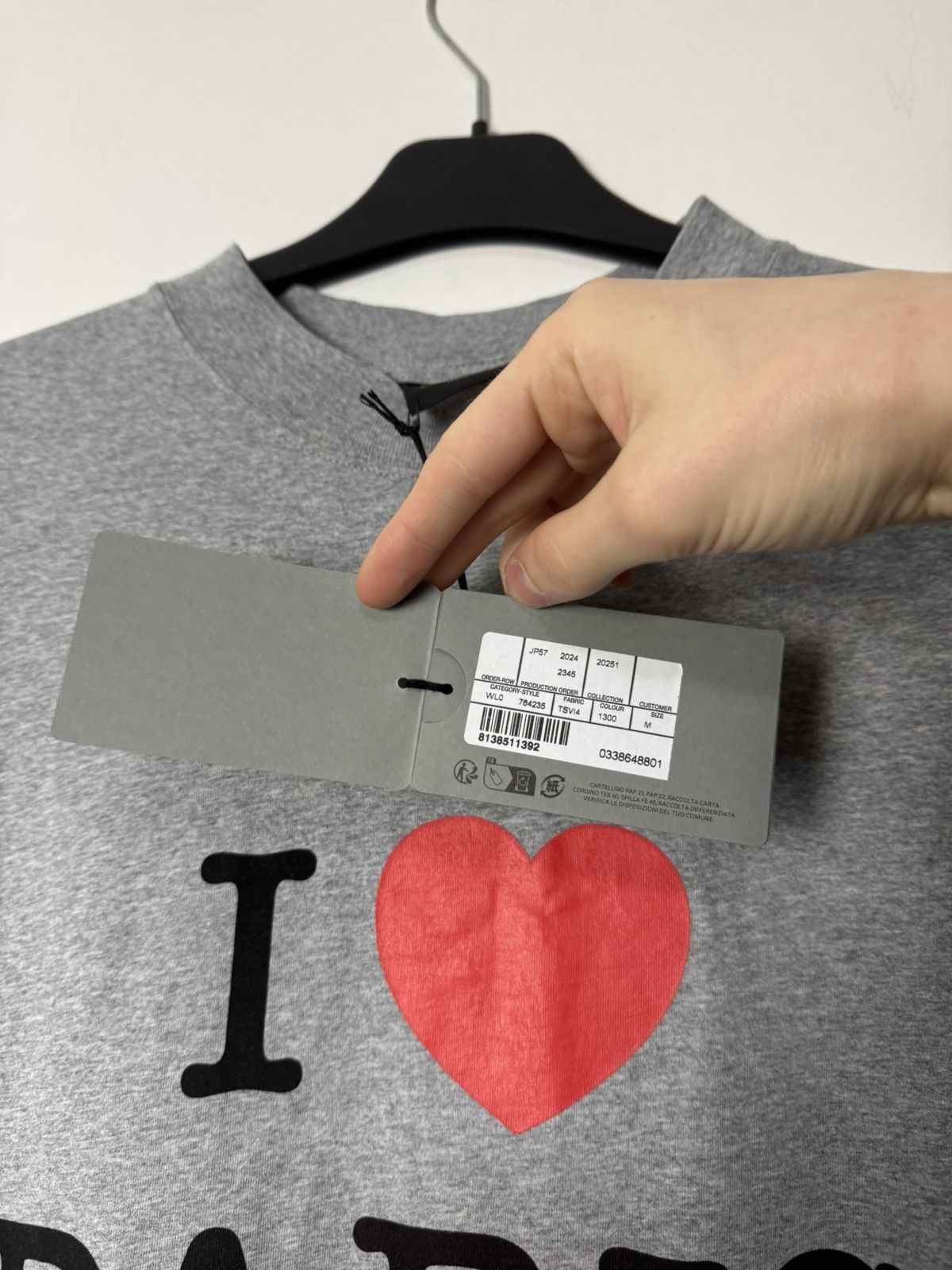Balenciaga BNWT Balenciaga “I Love Paris” Oversized Tee Luxury Designer Size US M / EU 48-50 / 2 - 5 Thumbnail