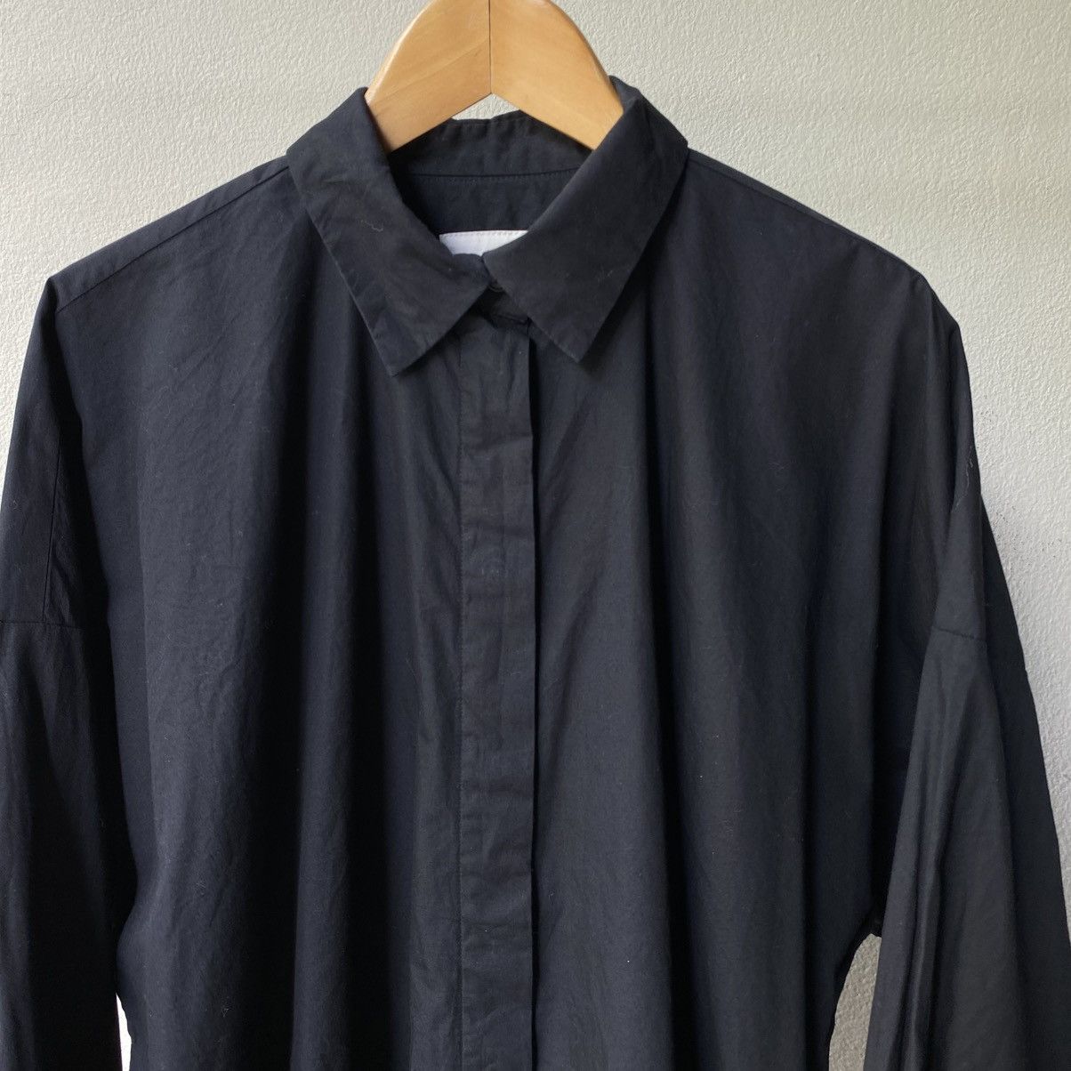 Norma Kamali Norma Kamali Long Sleeve Black Collar Shirt Size XL / US 12-14 / IT 48-50 - 14 Thumbnail