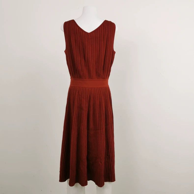 Other LORO PIANA A red silkworm silk dress Size M / US 6-8 / IT 42-44 - 3 Thumbnail