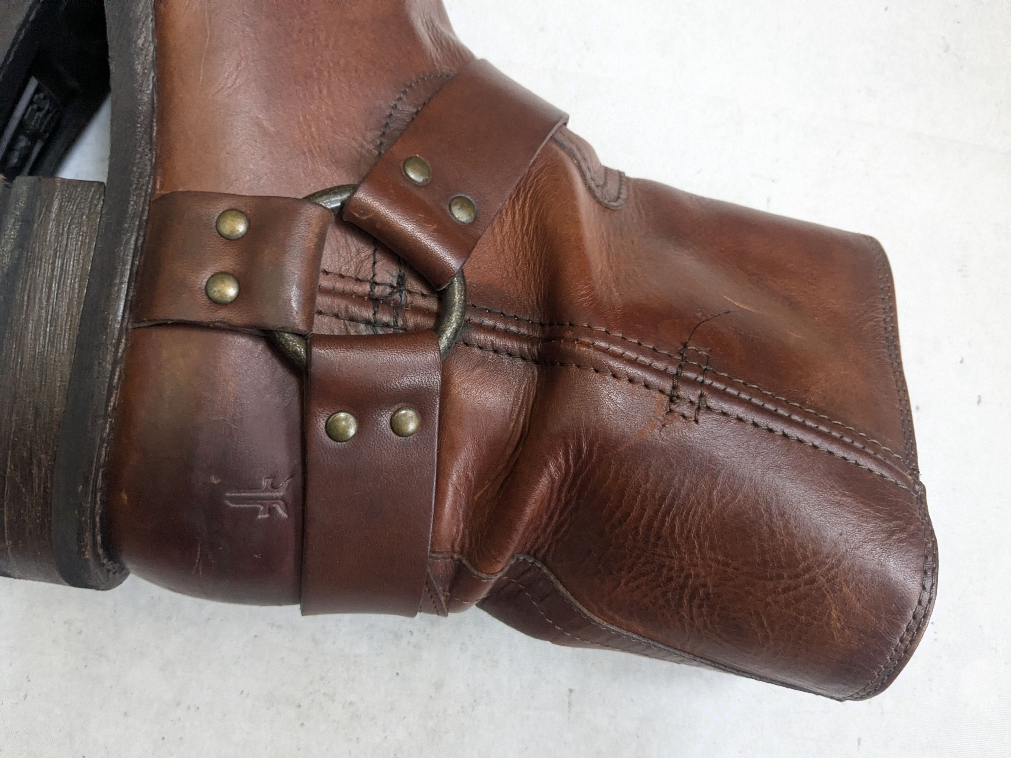 Frye Frye Harness Brown Leather 11 D a Leather Buckle Size US 11 / EU 44 - 9 Thumbnail