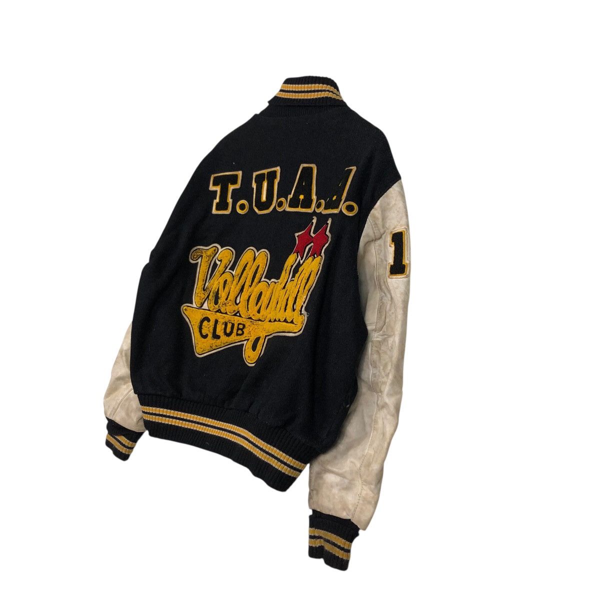Delong 📌Vintage Varsity Leather Jacket Delon Big Logo Embroidered Size US M / EU 48-50 / 2 - 11 Thumbnail