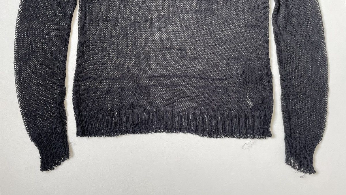 Ann Demeulemeester Black Cotton ‘Punk Distressed’ Cobweb Knit Size S / US 4 / IT 40 - 8 Thumbnail
