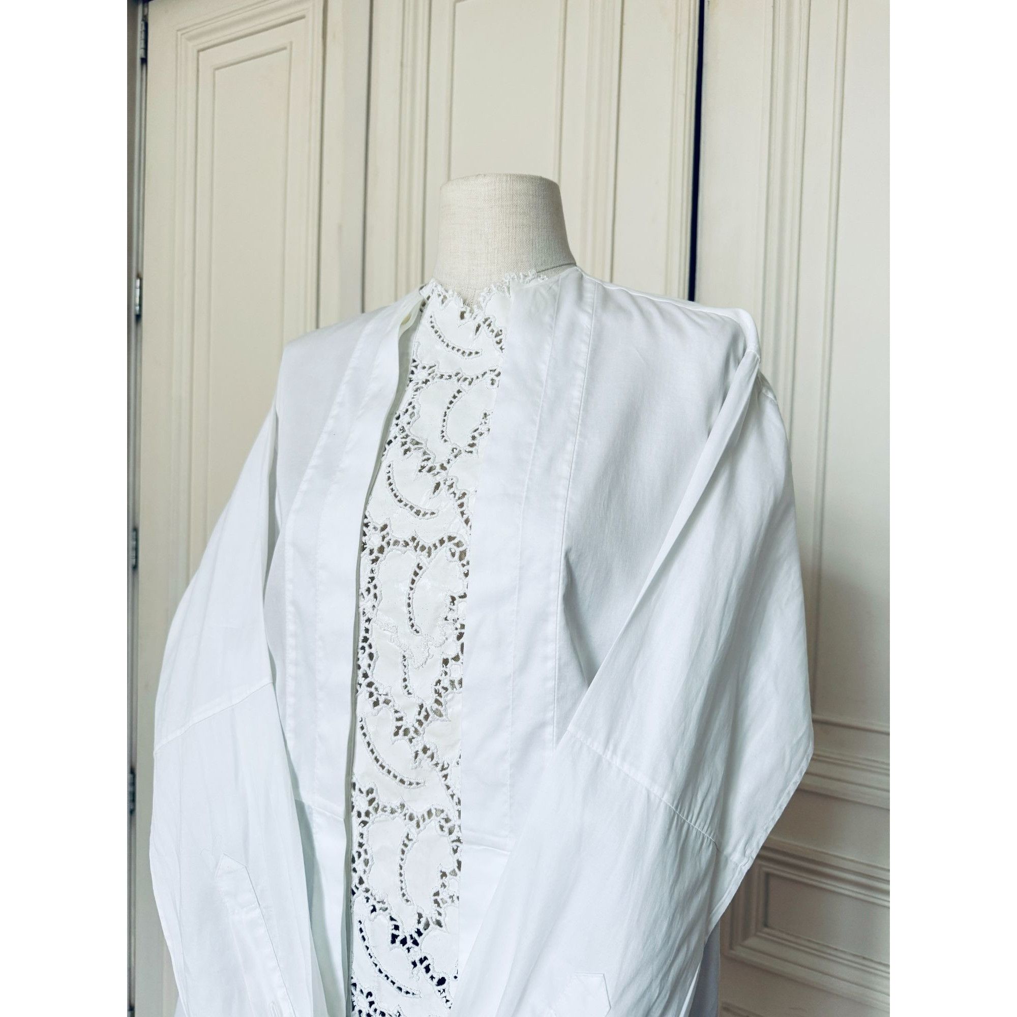 Celine Phoebe Philo White Cotton Shirt Size S / US 4 / IT 40 - 2 Thumbnail