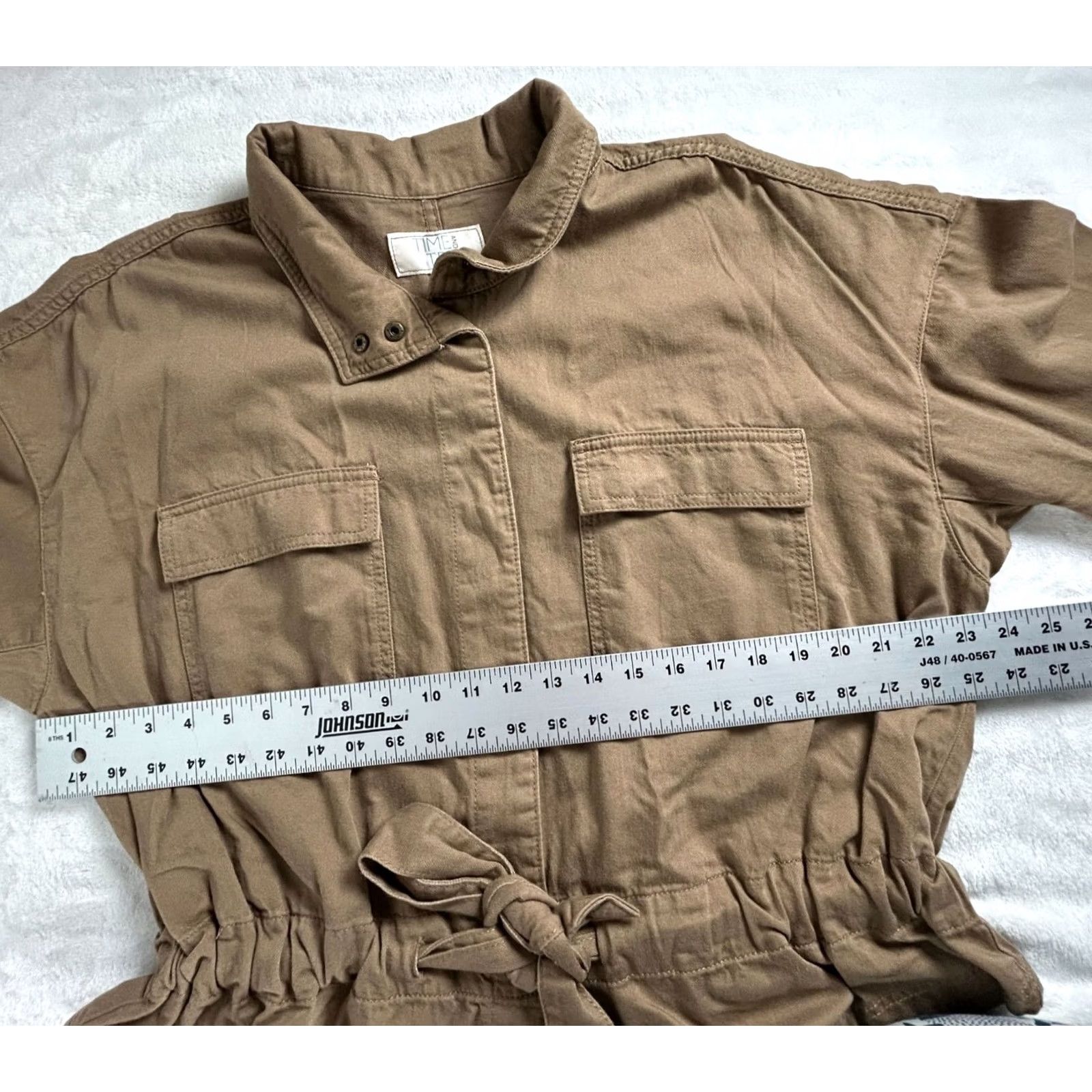 Vintage Time And Tru Jacket Womens XL Brown Utility Snap Front Pockets Drawstring Waist Size XL / US 12-14 / IT 48-50 - 7 Thumbnail