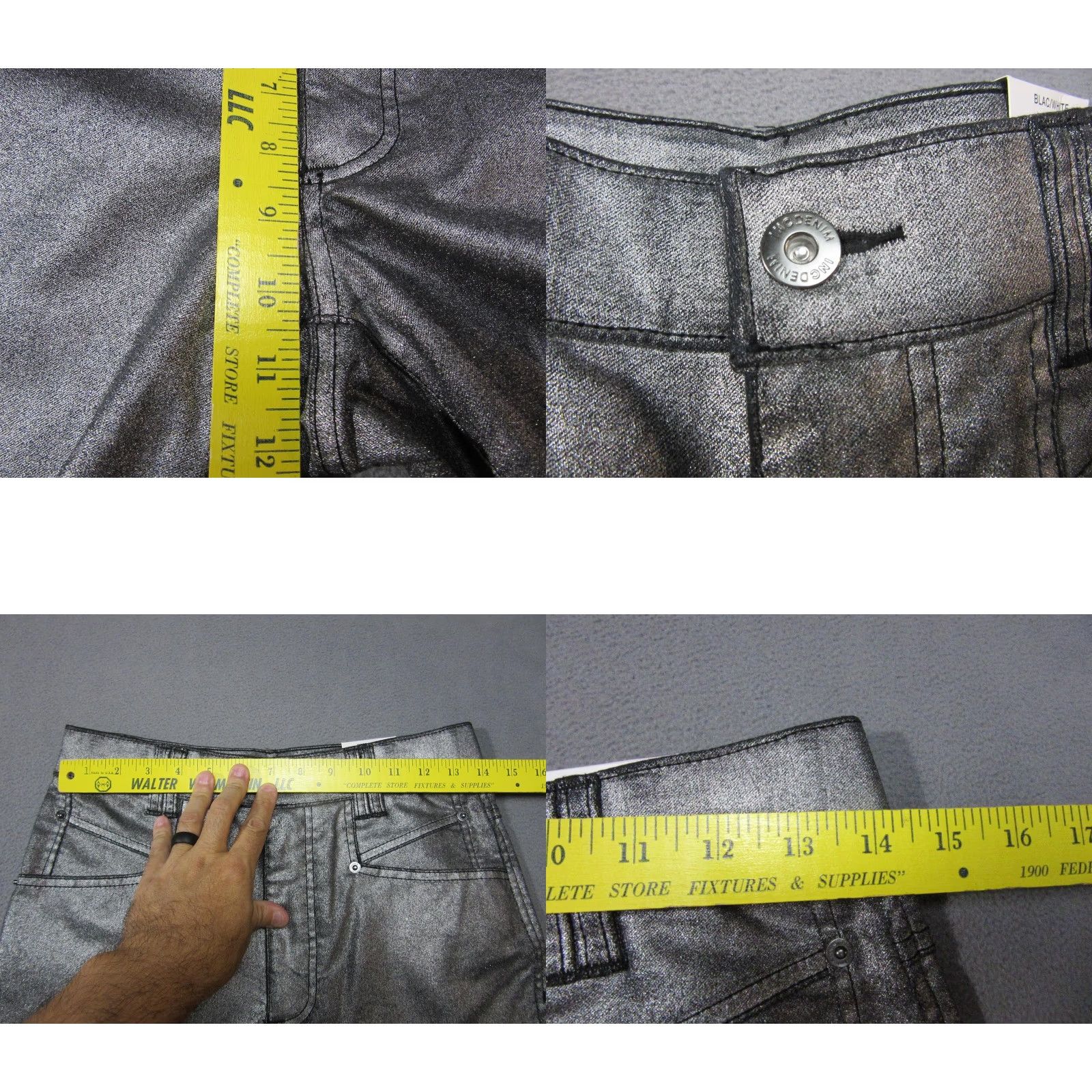 Vintage INC Denim Pants Womens 6 Silver Metallic High Rise Skinny Jeans 6/28 Stretch New Size 28" / US 6 / IT 42 - 8 Thumbnail