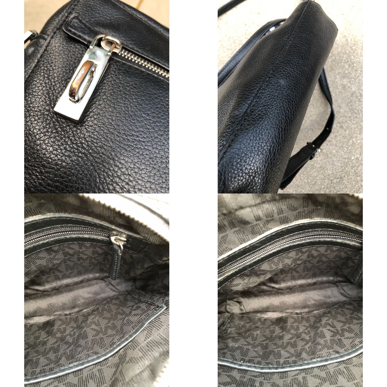 Michael Kors MICHAEL KORS Jet Set Crossbody Pebble Leather Purse Women's Black Zipper Small Bag | Jet Set Travel Size ONE SIZE - 8 Thumbnail