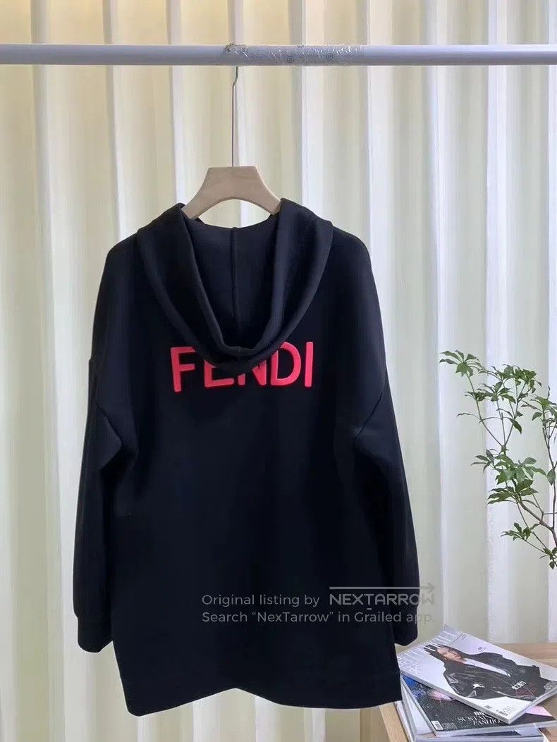 Fendi Fendi La Fayette Embroidered Logo Hooded Sweatshirt Size 4XL / US 24-26 - 6 Thumbnail