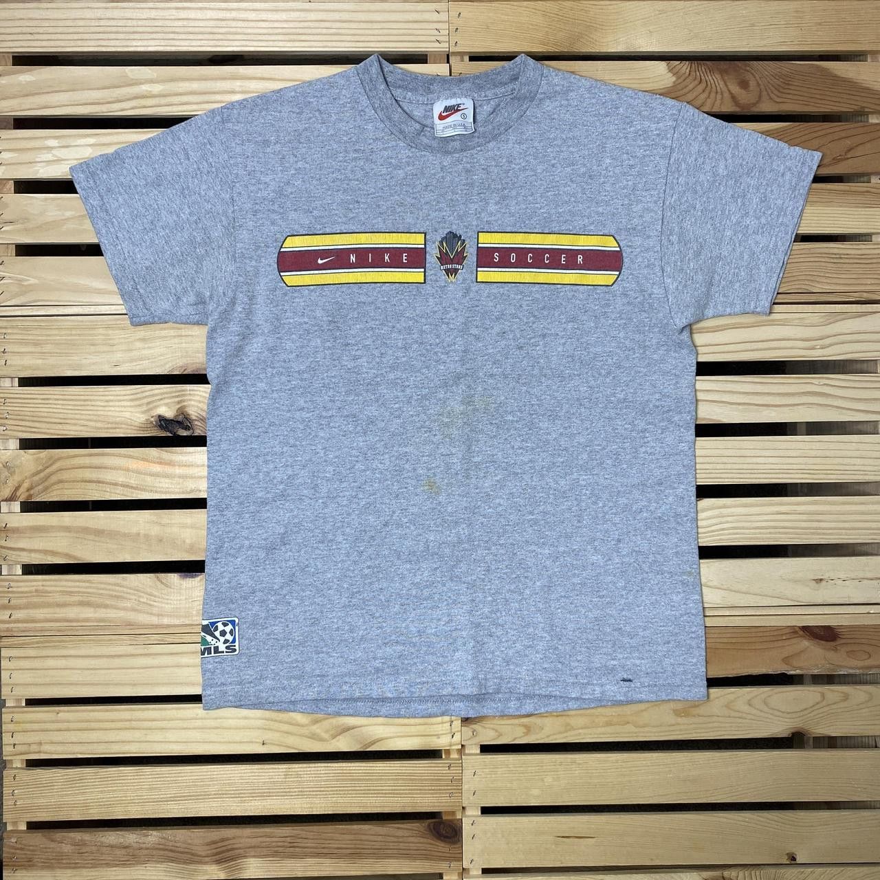 Nike Vintage Nike MLS MetroStars Gray Soccer Tee Size Small Size US S / EU 44-46 / 1 - 1 Thumbnail