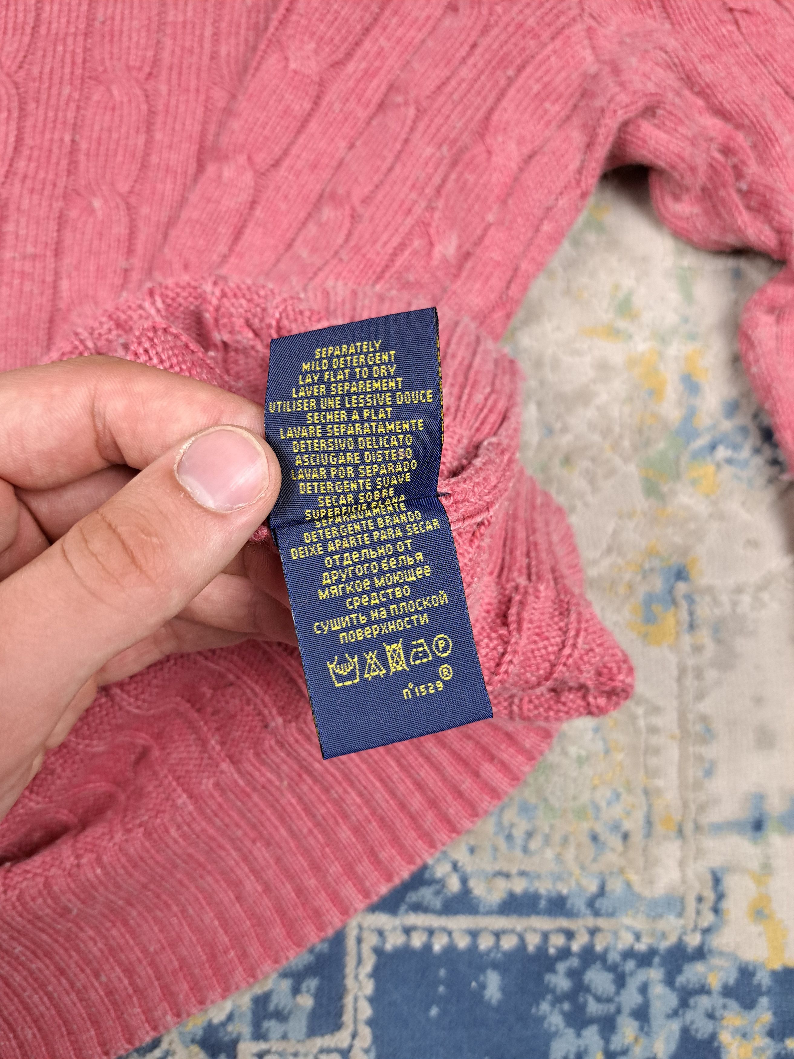 Polo Ralph Lauren Ralph Lauren 100% Silk Cable Knit Pink Sweater Luxury Size US XL / EU 56 / 4 - 5 Thumbnail